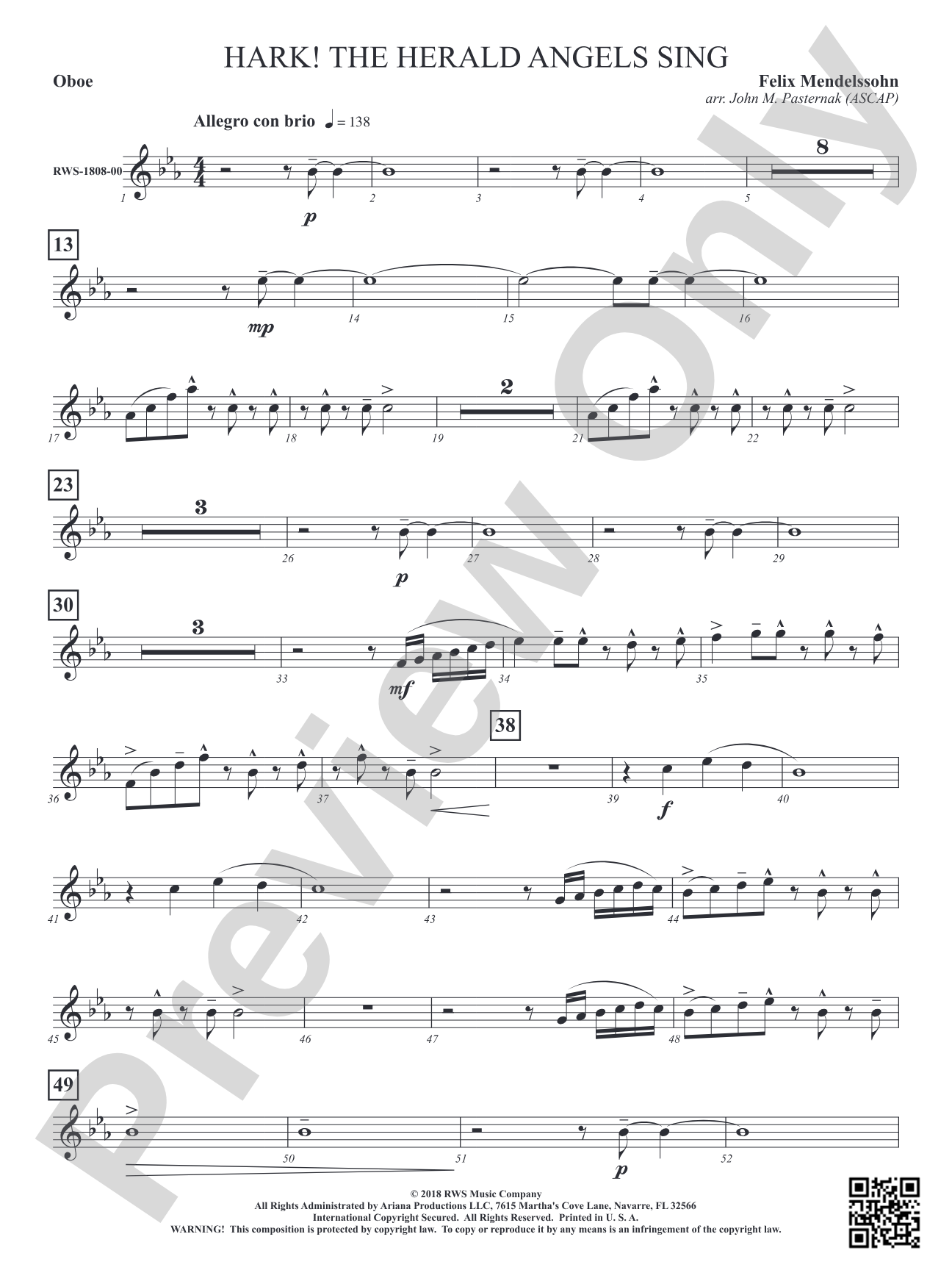 Hark! The Herald Angels Sing: Oboe