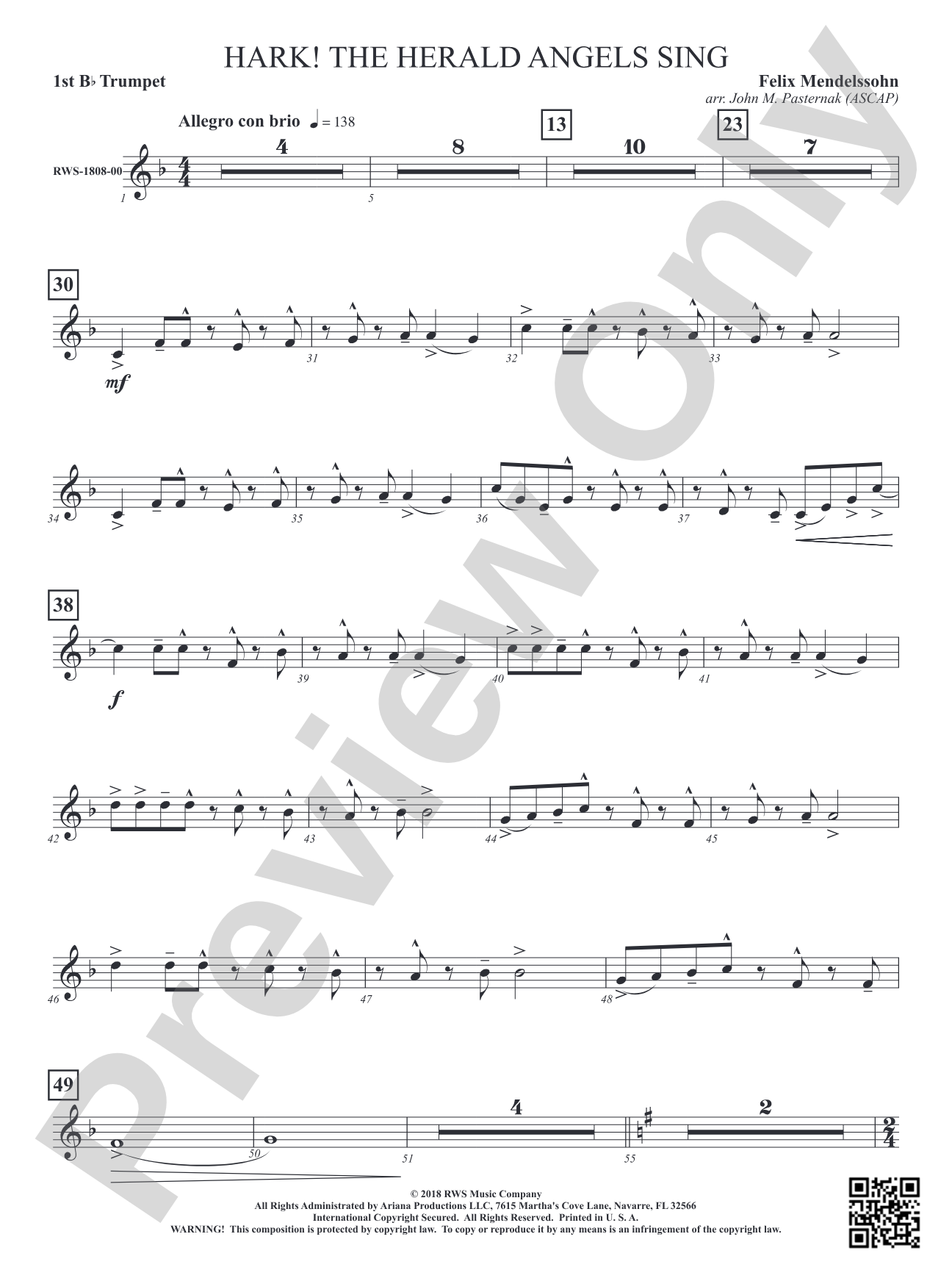 Hark! The Herald Angels Sing: 1st B-flat Trumpet