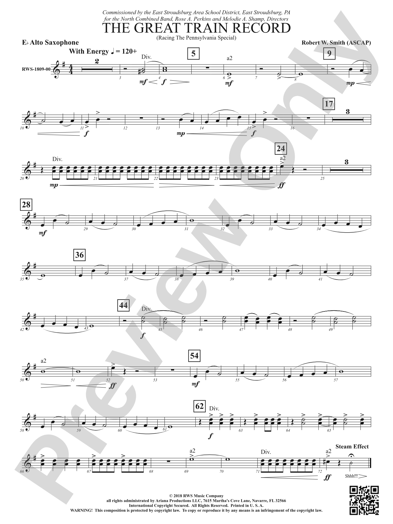 The Great Train Record - Racing the Pennsylvania Special: 1st E-flat Alto Saxophone