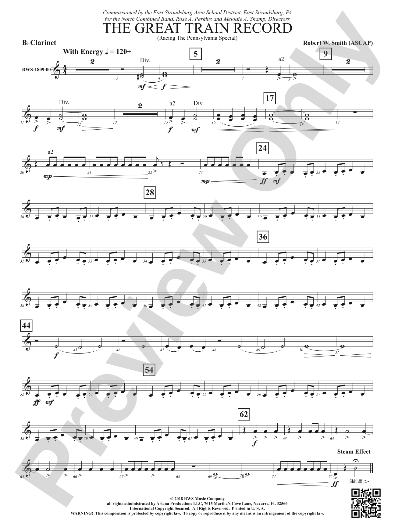 The Great Train Record - Racing the Pennsylvania Special: 1st B-flat Clarinet