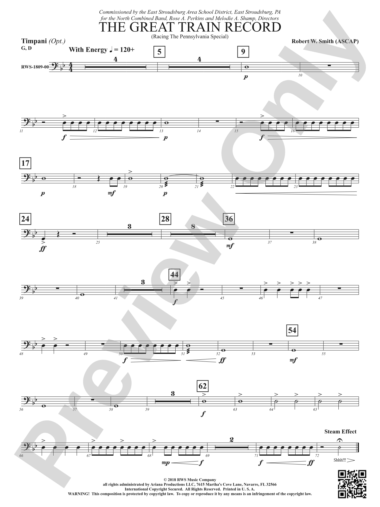 The Great Train Record - Racing the Pennsylvania Special: Optional Timpani