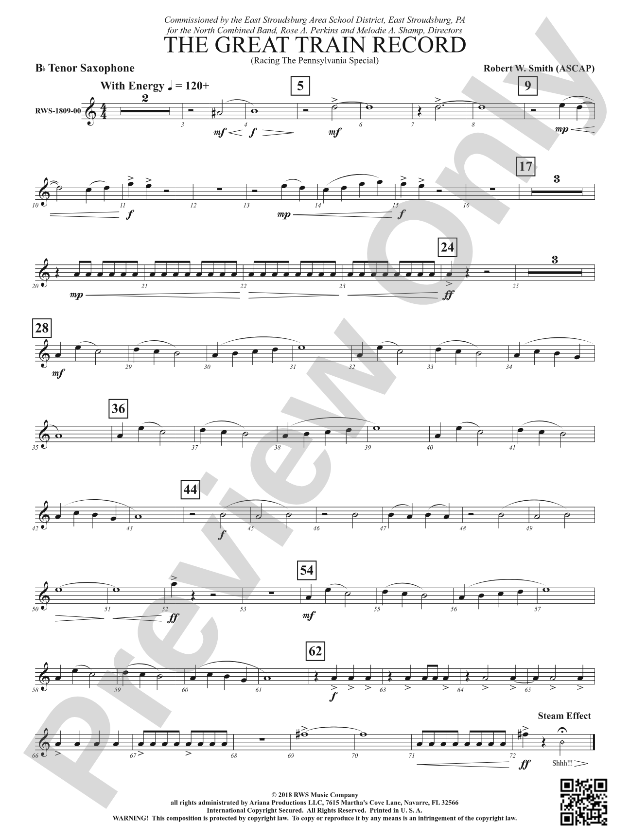 The Great Train Record - Racing the Pennsylvania Special: B-flat Tenor Saxophone