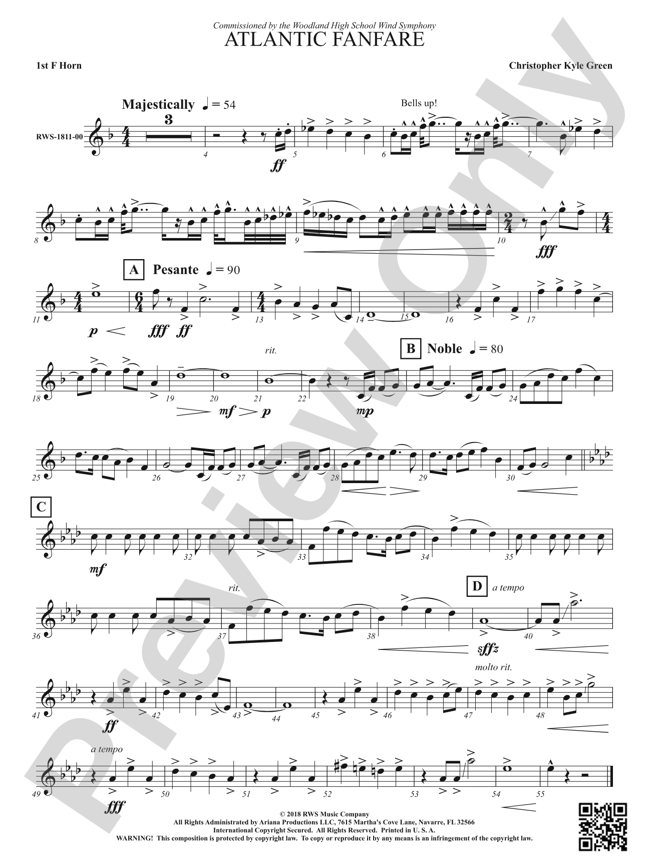Atlantic Fanfare: 1st F Horn