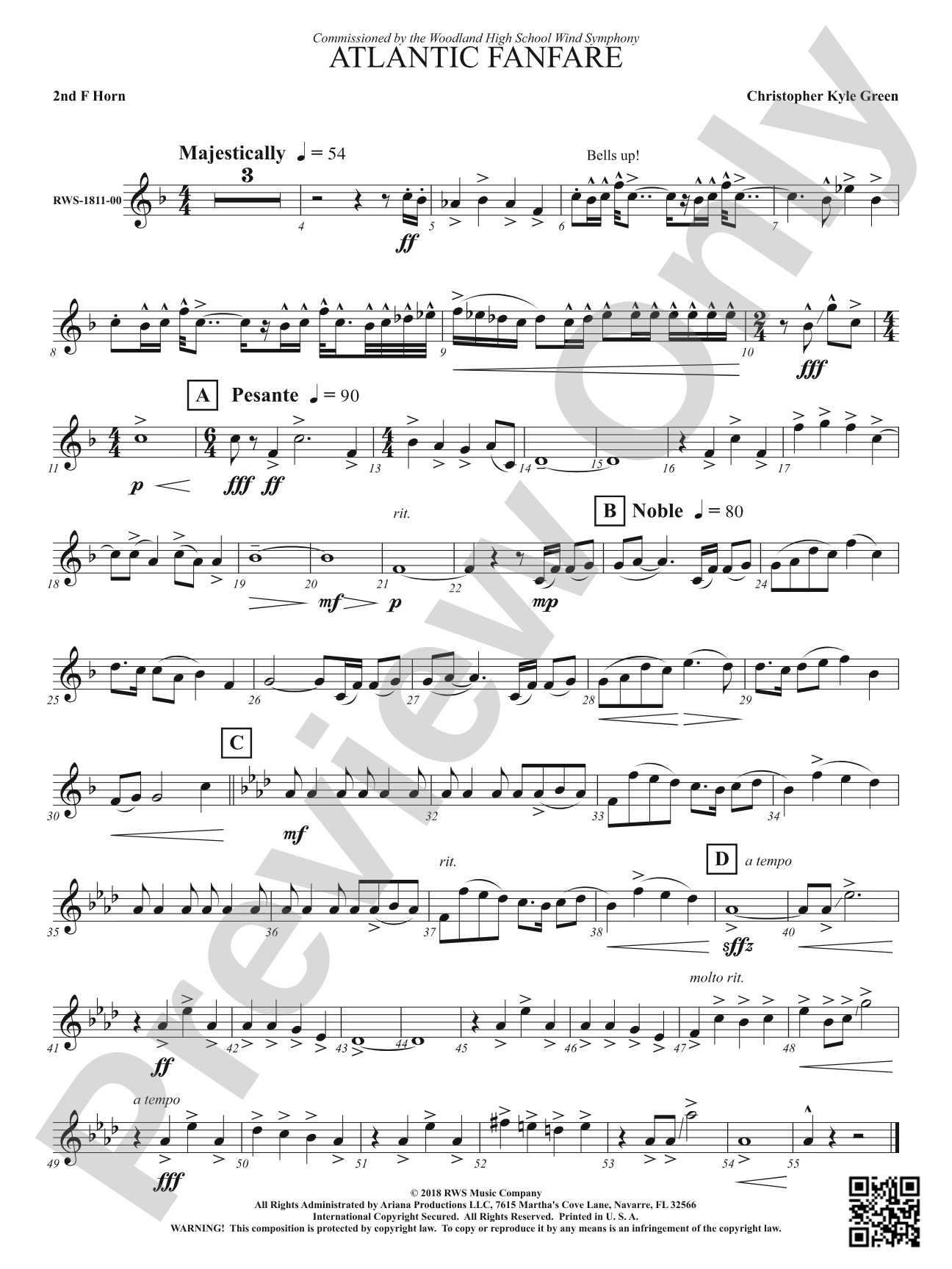 Atlantic Fanfare: 2nd F Horn