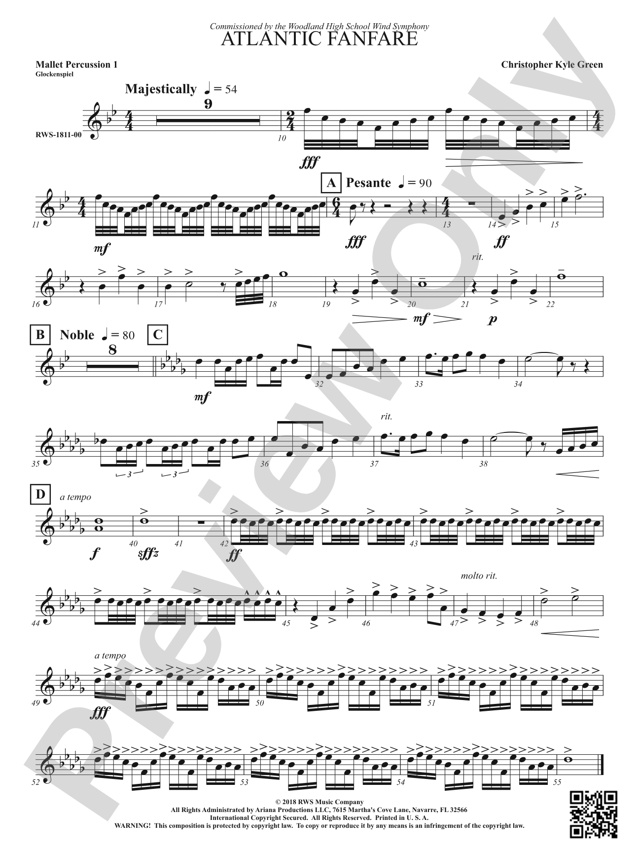 Atlantic Fanfare: 1st Mallet Percussion