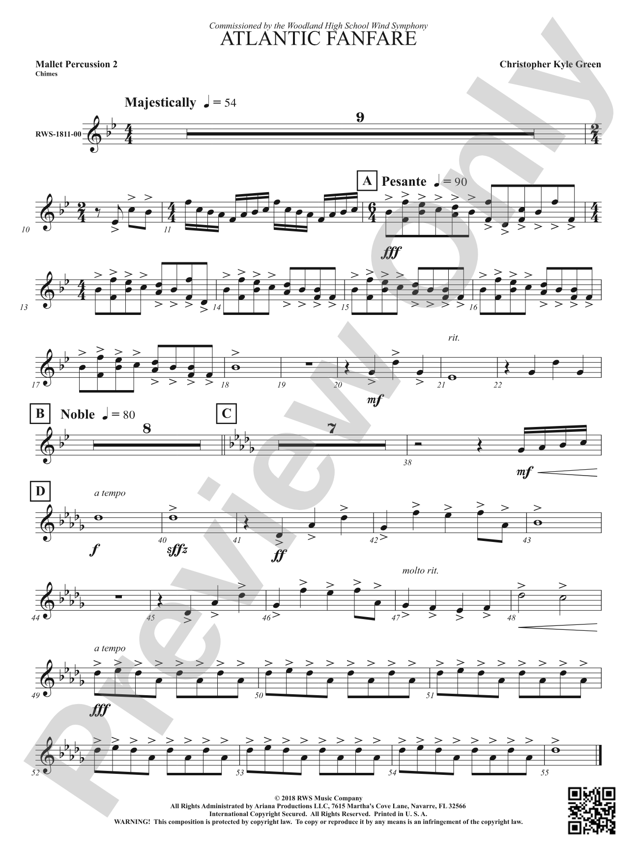Atlantic Fanfare: 2nd Mallet Percussion