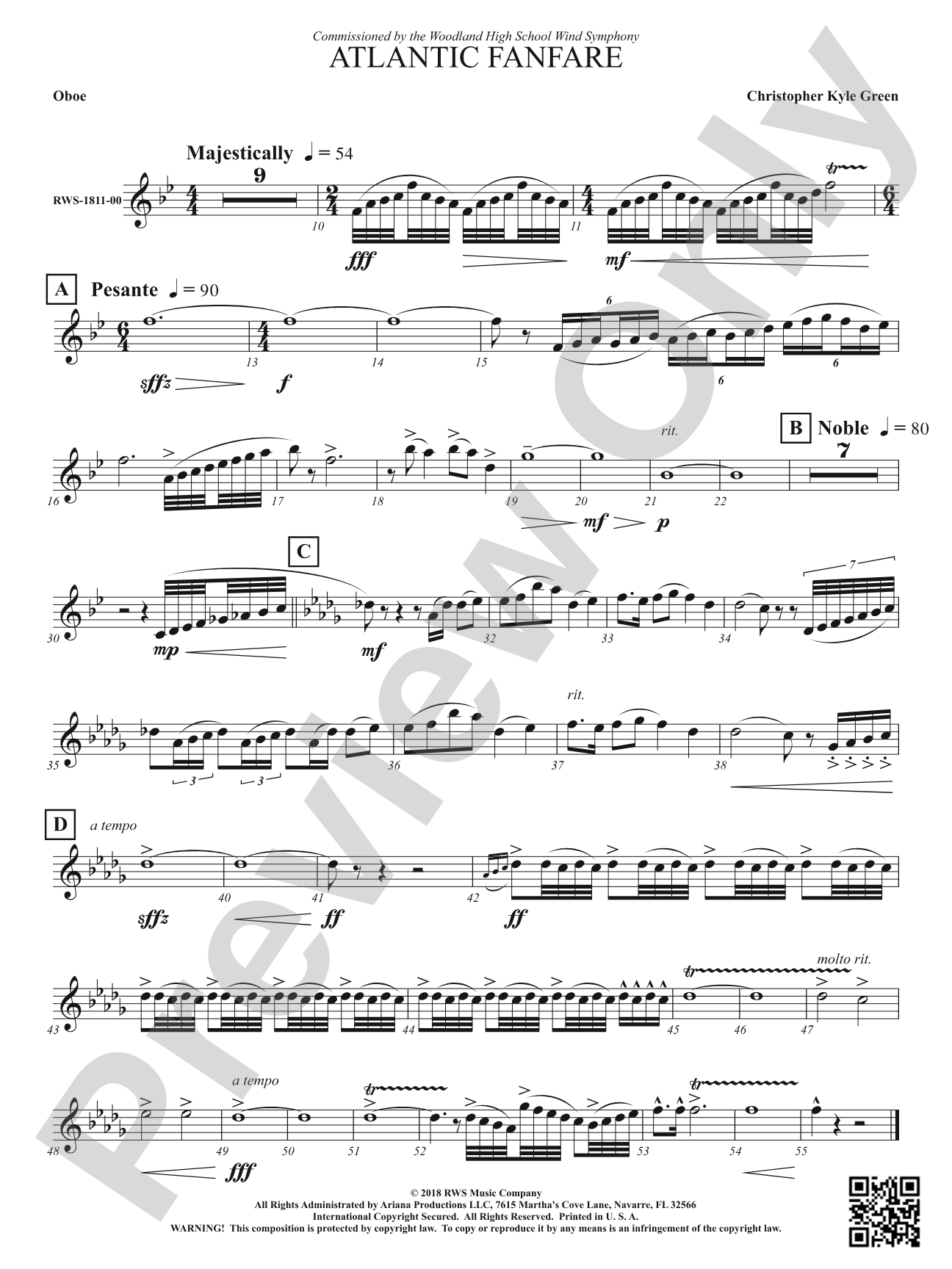 Atlantic Fanfare: Oboe