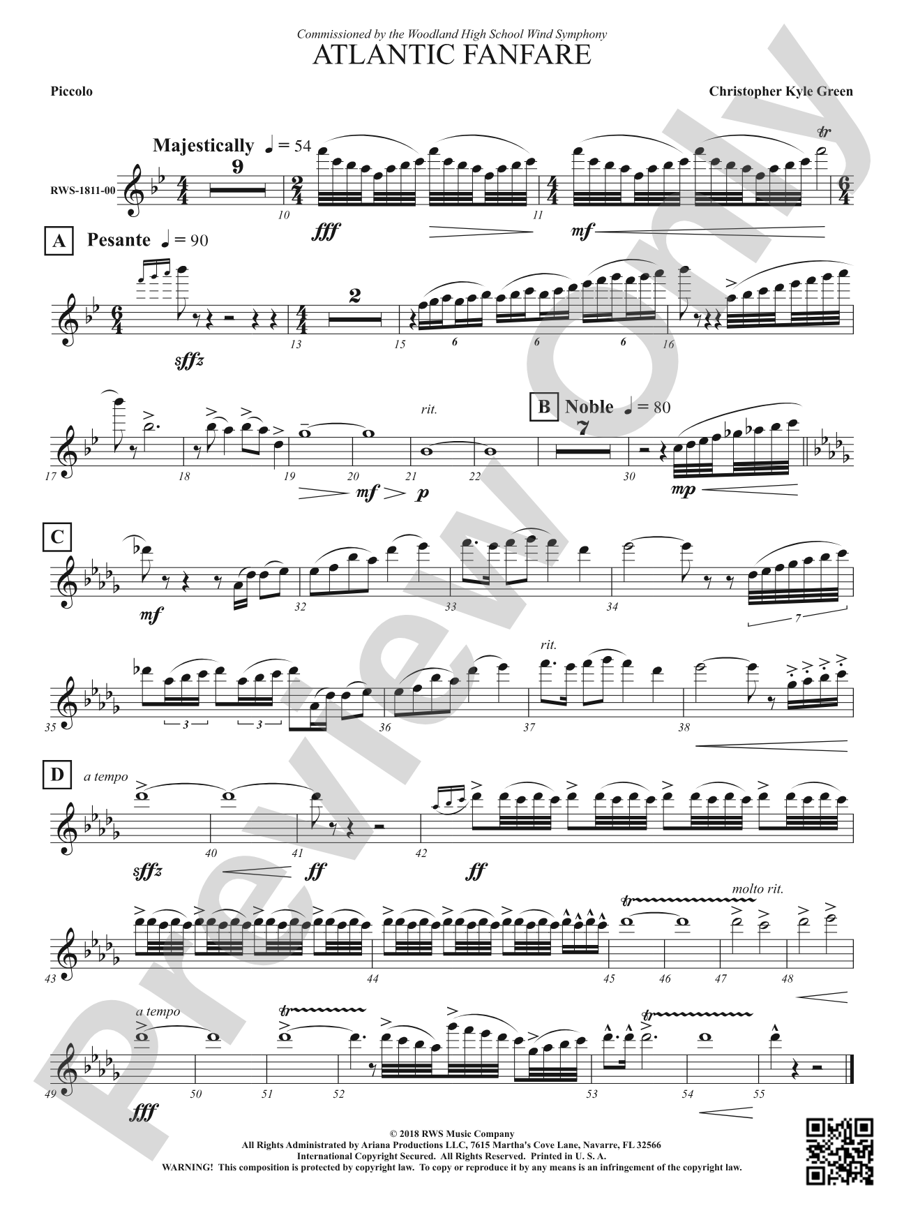 Atlantic Fanfare: Piccolo