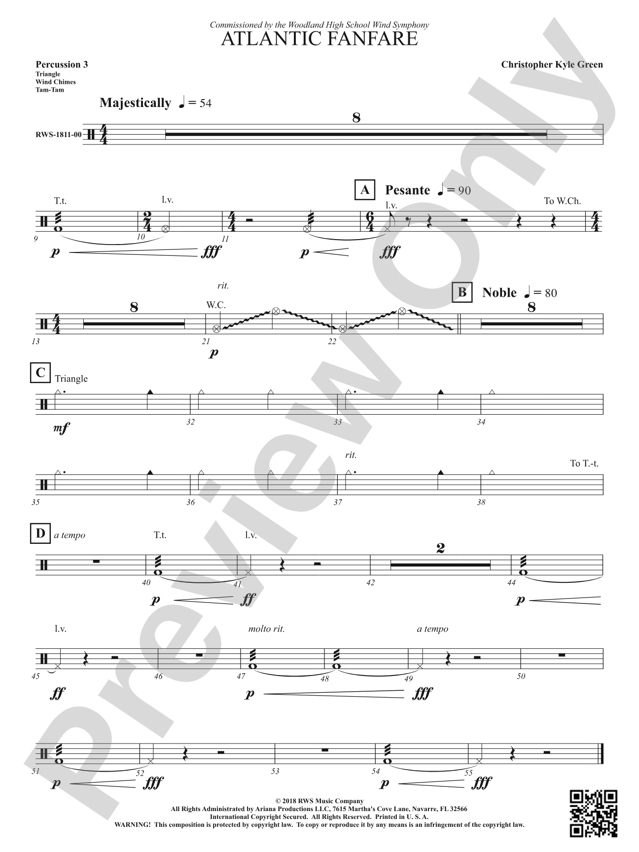 Atlantic Fanfare: 3rd Percussion