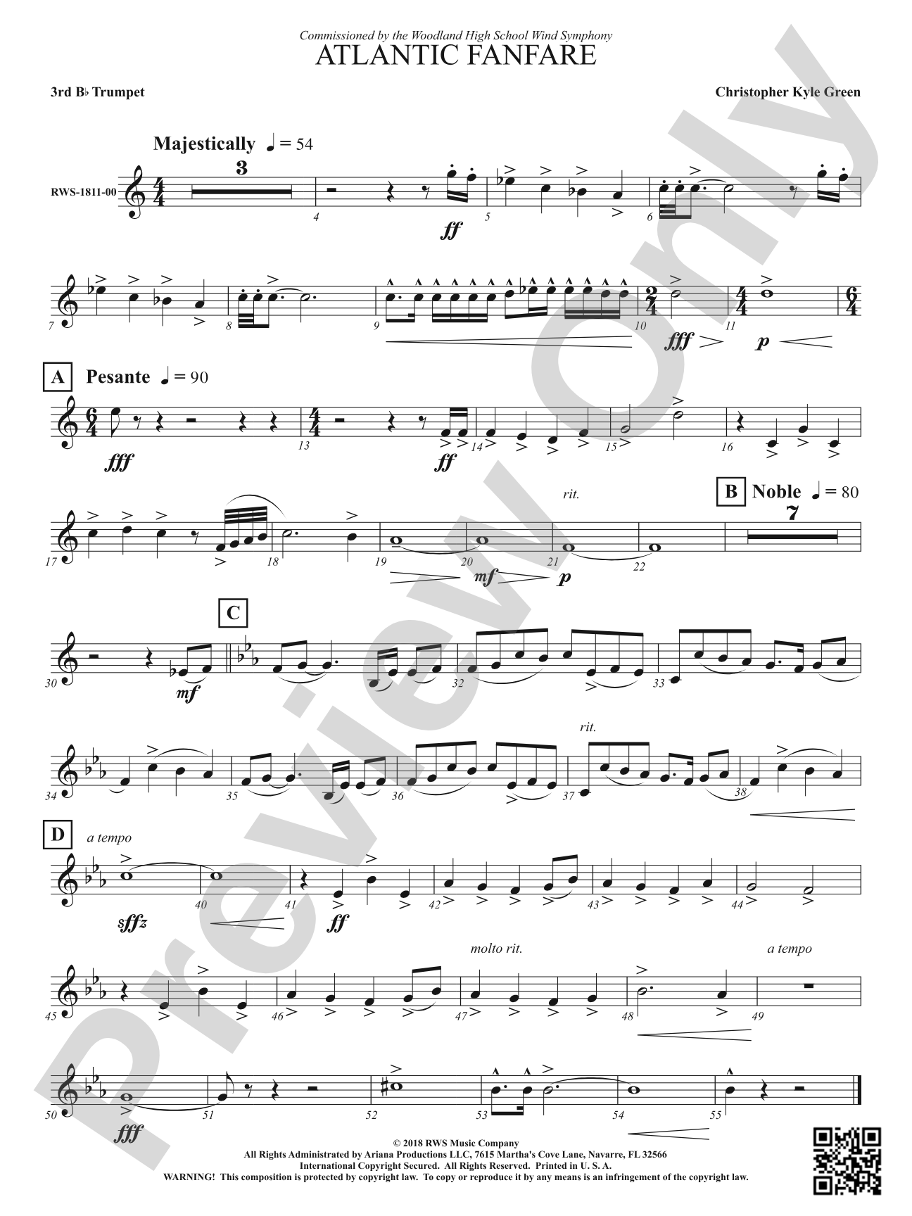 Atlantic Fanfare: 3rd B-flat Trumpet