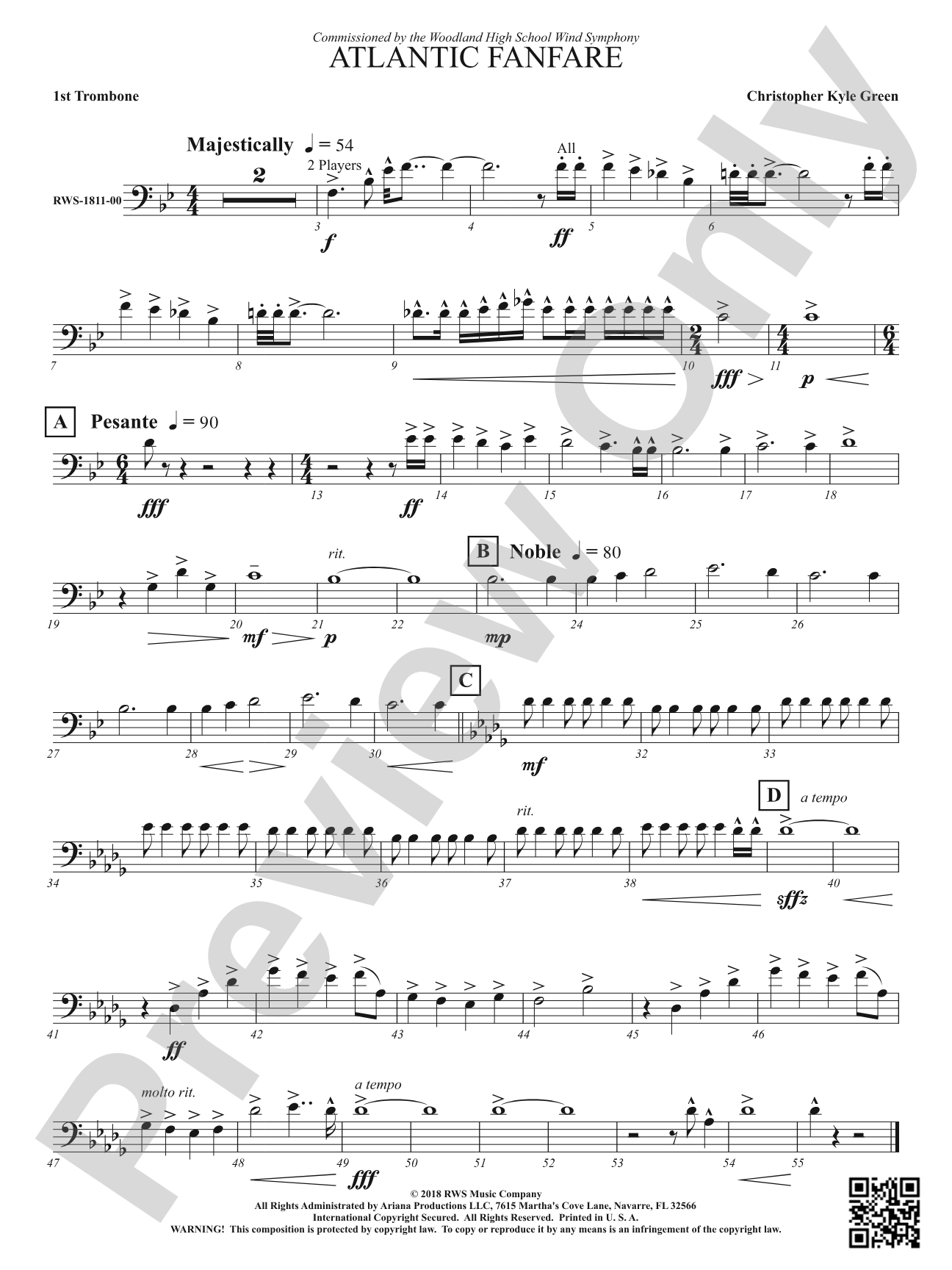 Atlantic Fanfare: 1st Trombone