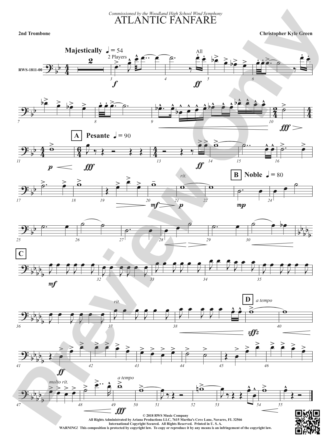 Atlantic Fanfare: 2nd Trombone