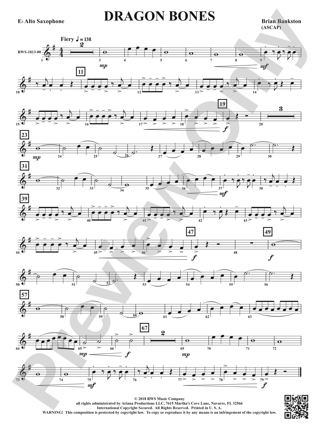 Dragon Bones: 1st E-flat Alto Saxophone