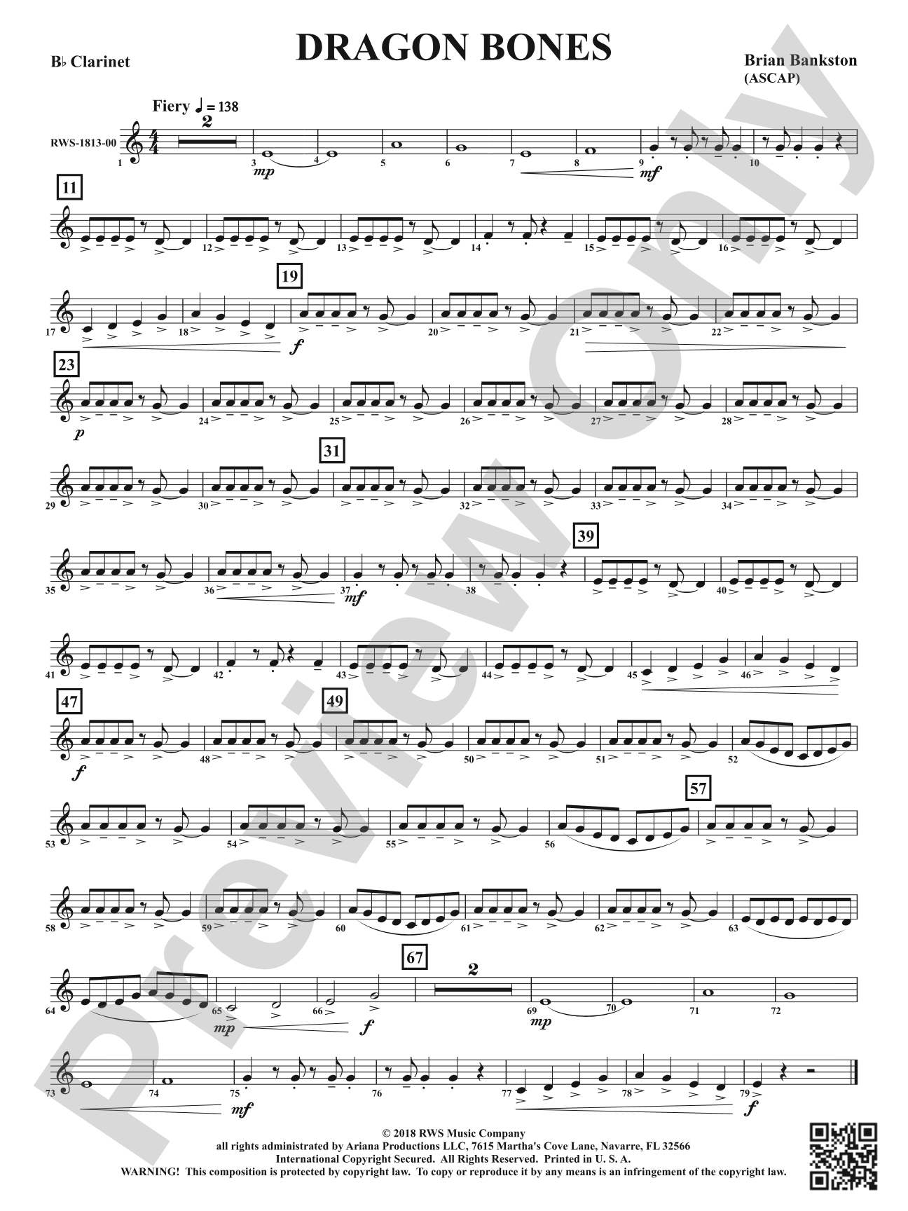 Dragon Bones: 1st B-flat Clarinet