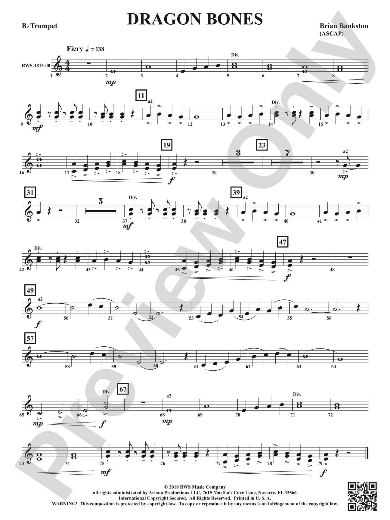 Dragon Bones: 1st B-flat Trumpet