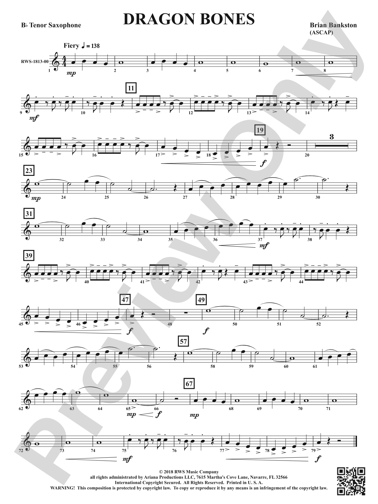 Dragon Bones: B-flat Tenor Saxophone