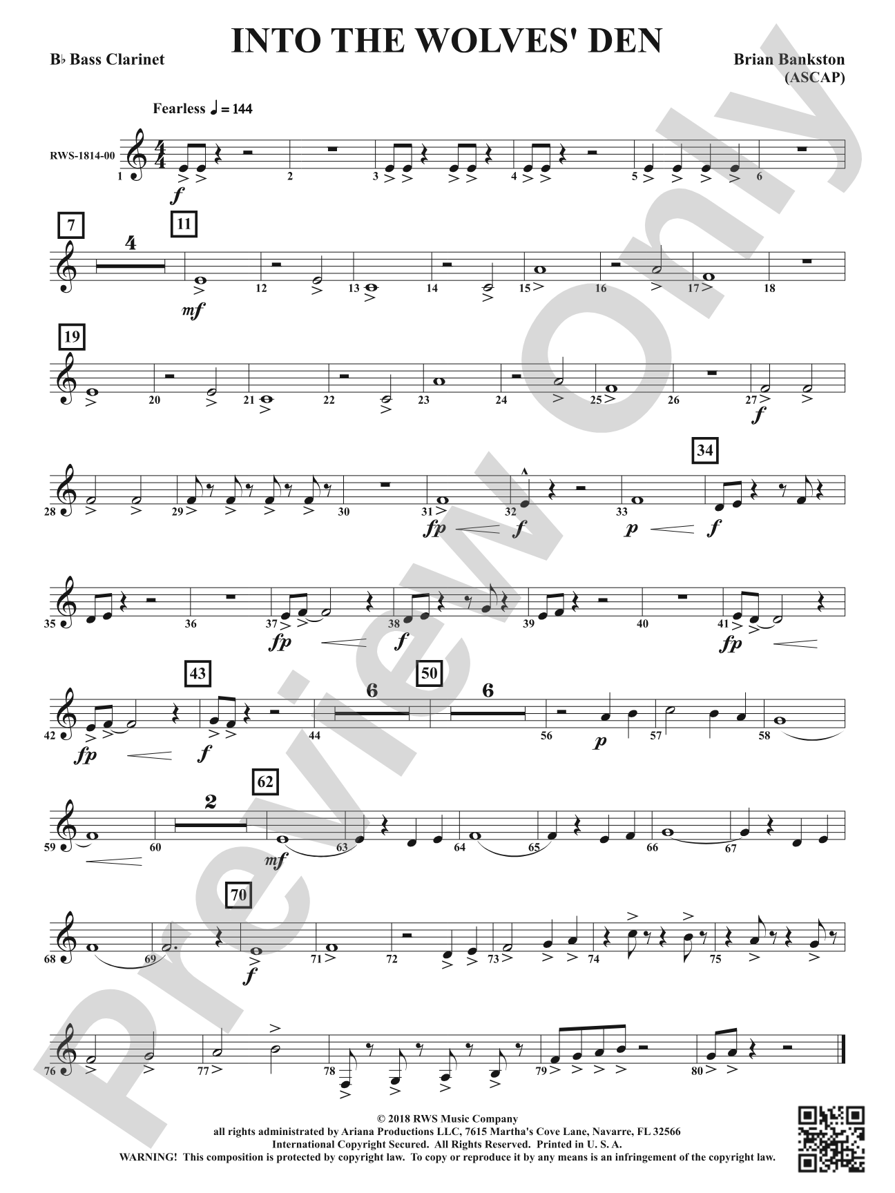 Into the Wolves' Den: B-flat Bass Clarinet