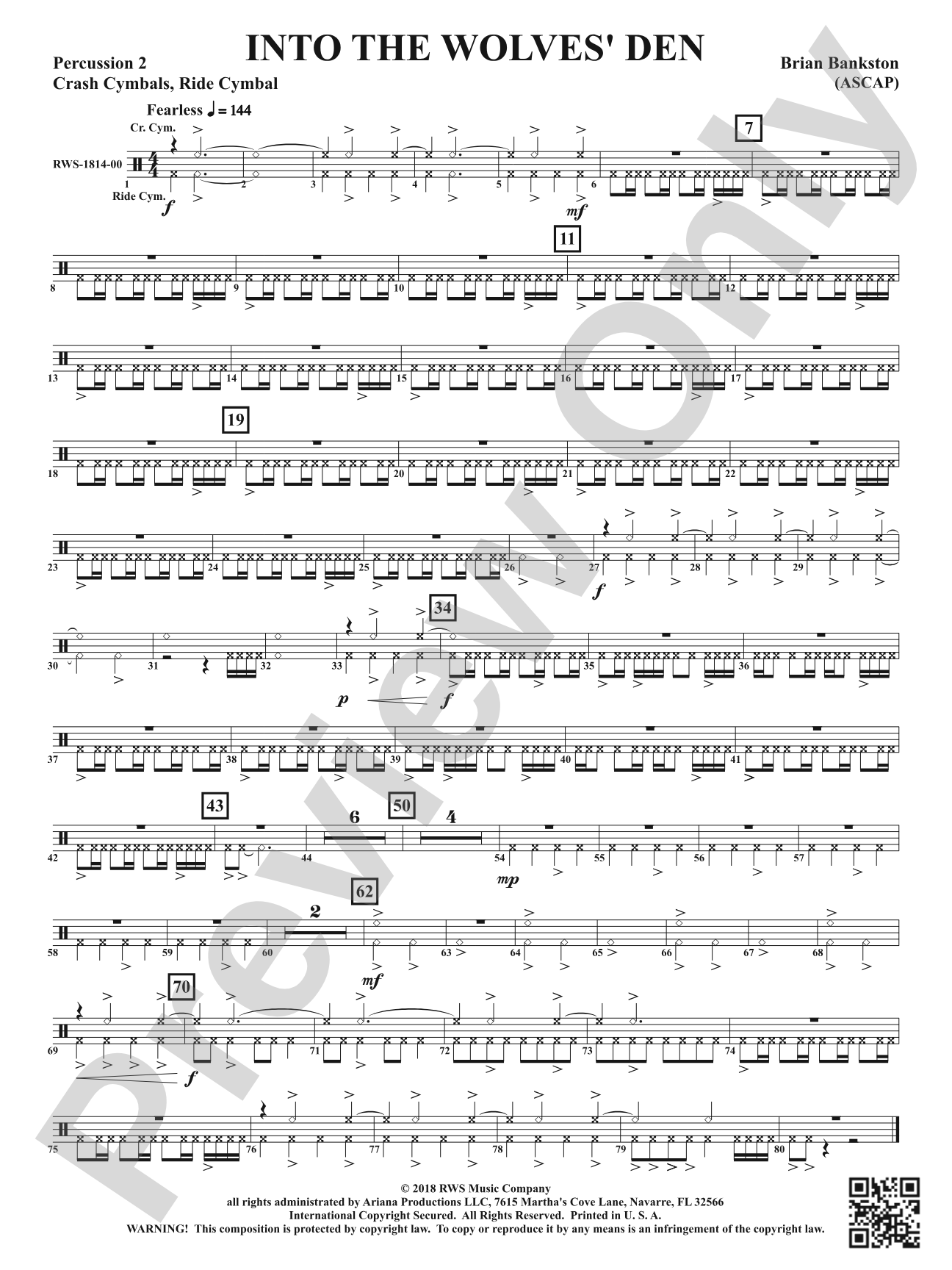 Into the Wolves' Den: 2nd Percussion