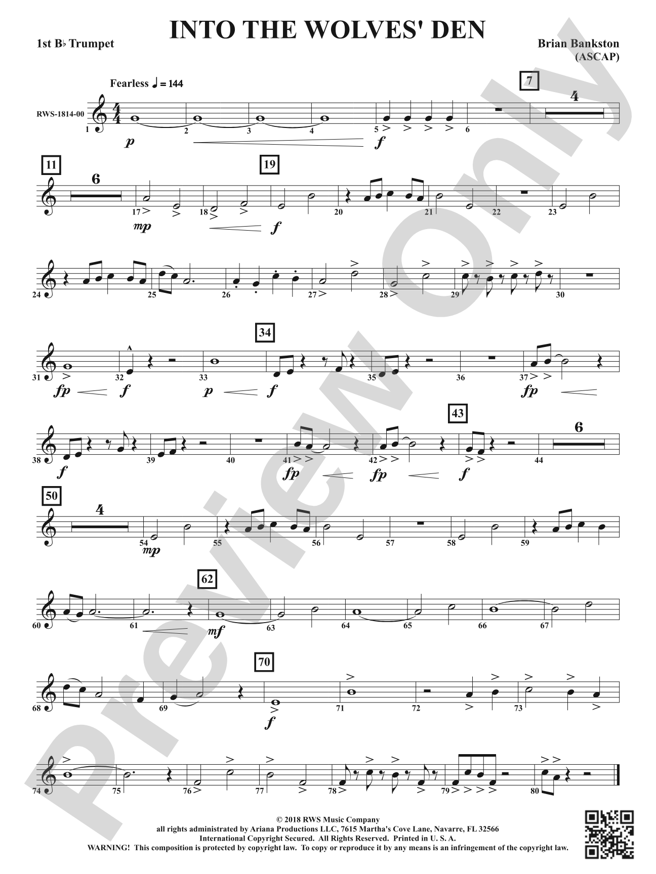 Into the Wolves' Den: 1st B-flat Trumpet
