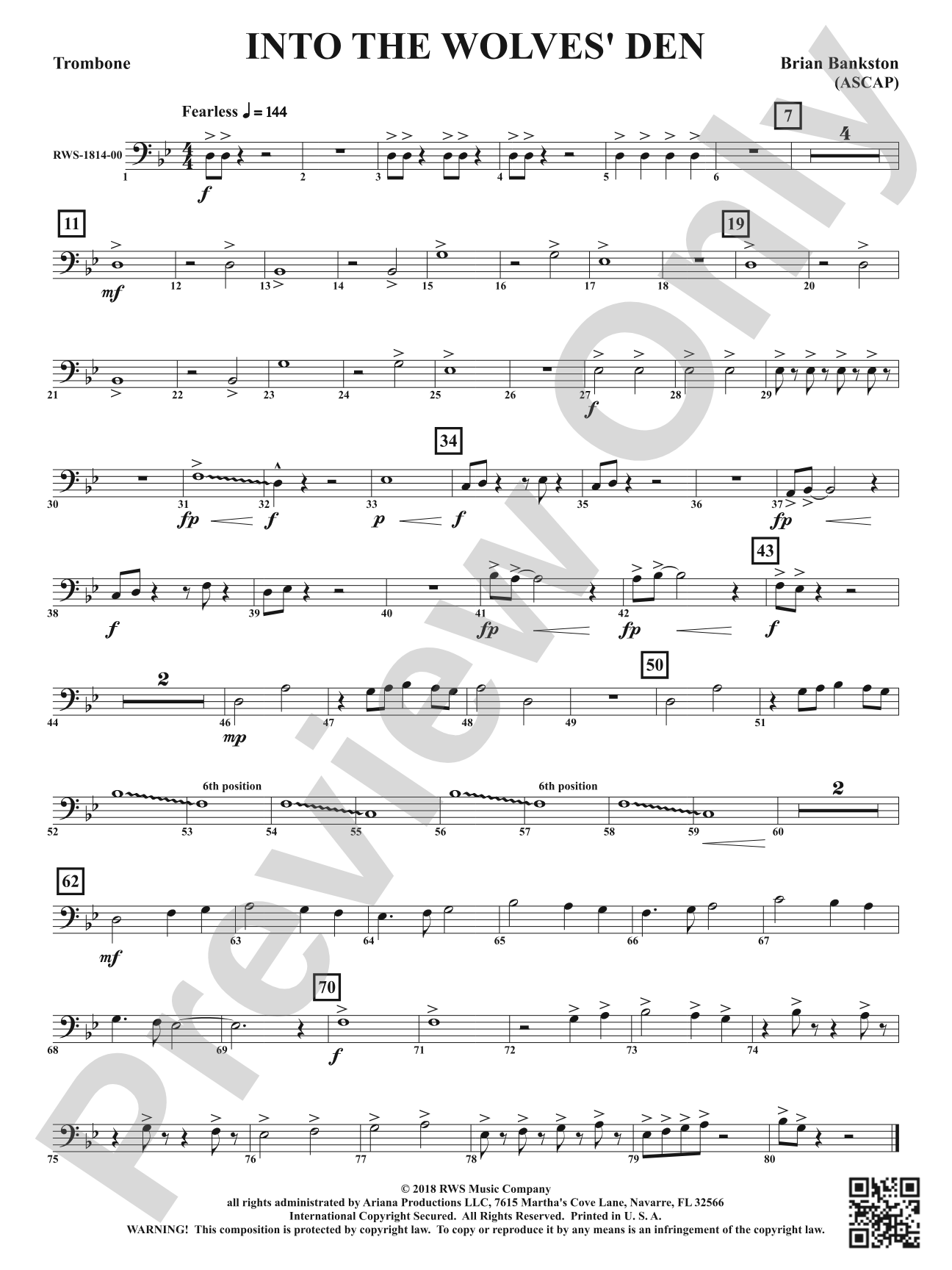 Into the Wolves' Den: 1st Trombone