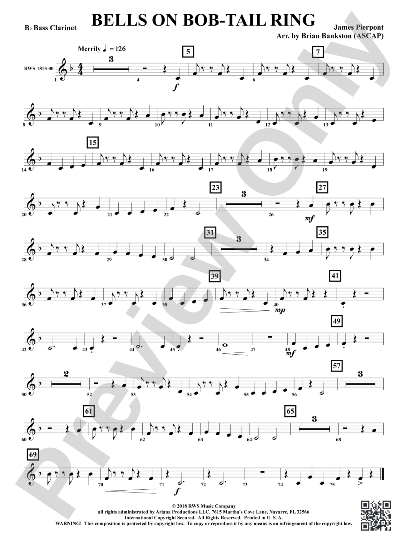 Bells on Bob-Tail Ring: B-flat Bass Clarinet