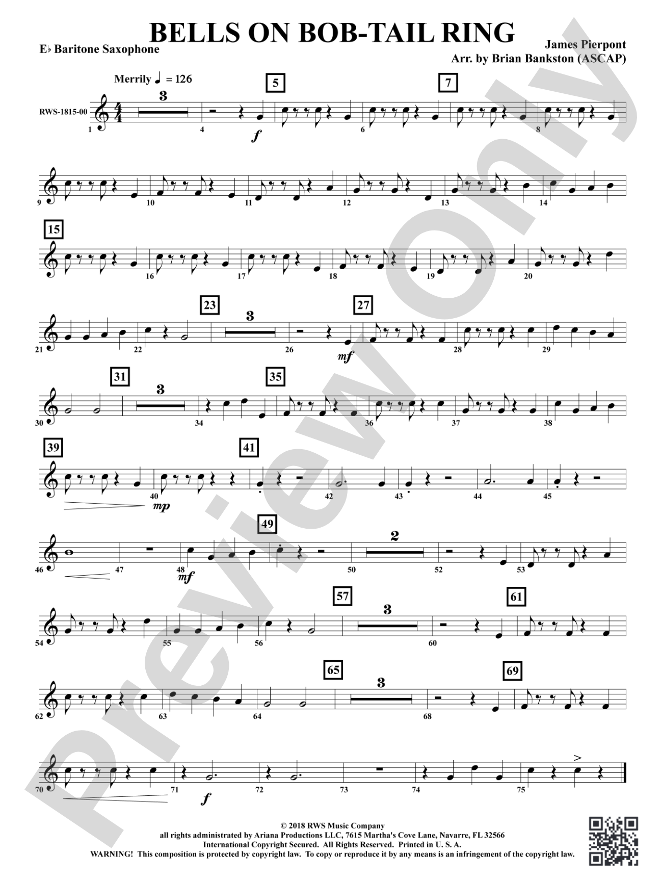 Bells on Bob-Tail Ring: E-flat Baritone Saxophone