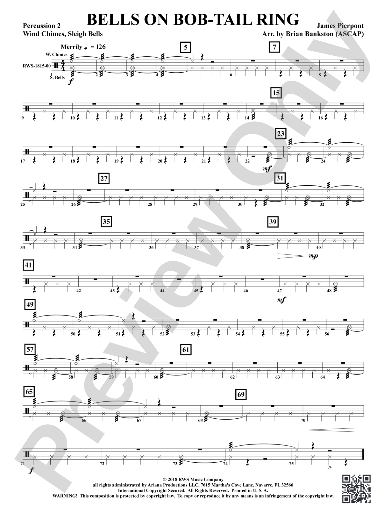 Bells on Bob-Tail Ring: 2nd Percussion