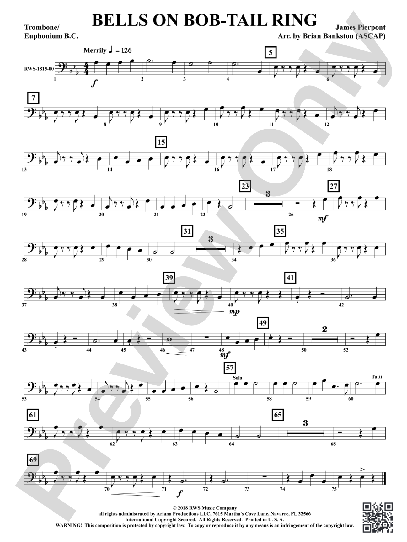 Bells on Bob-Tail Ring: Trombone/Euphonium