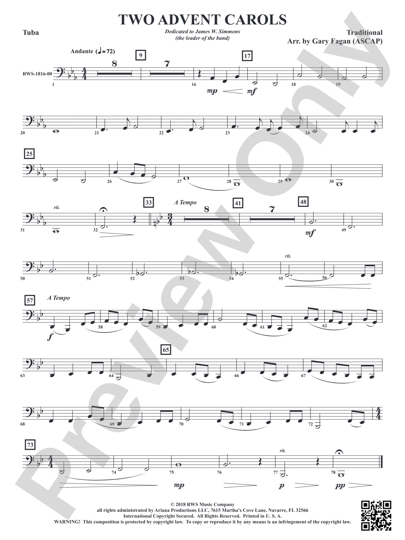 Two Advent Carols: Tuba