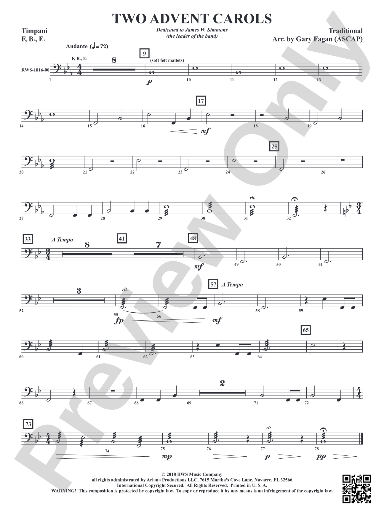 Two Advent Carols: Timpani