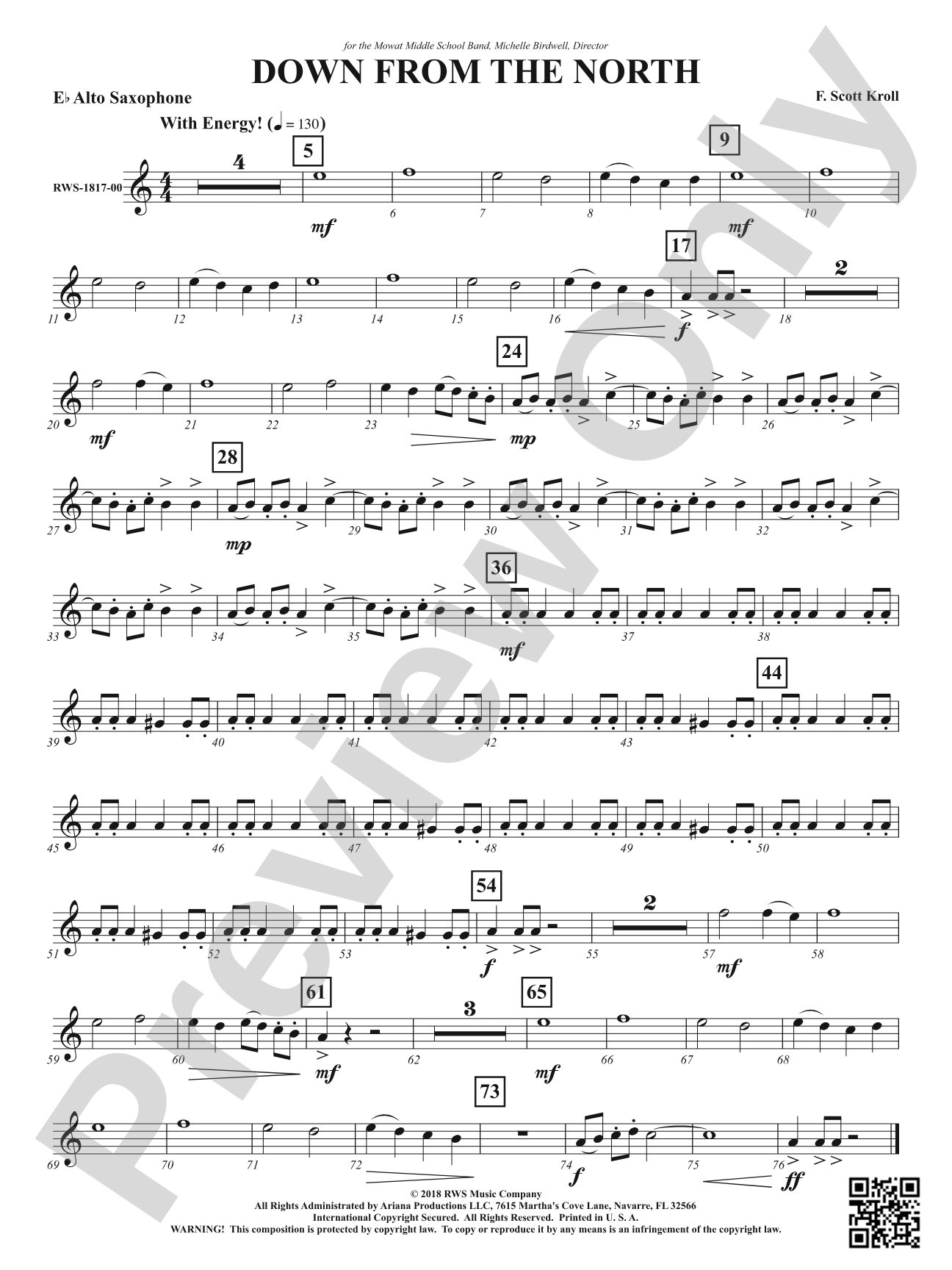 Down from the North: 1st E-flat Alto Saxophone