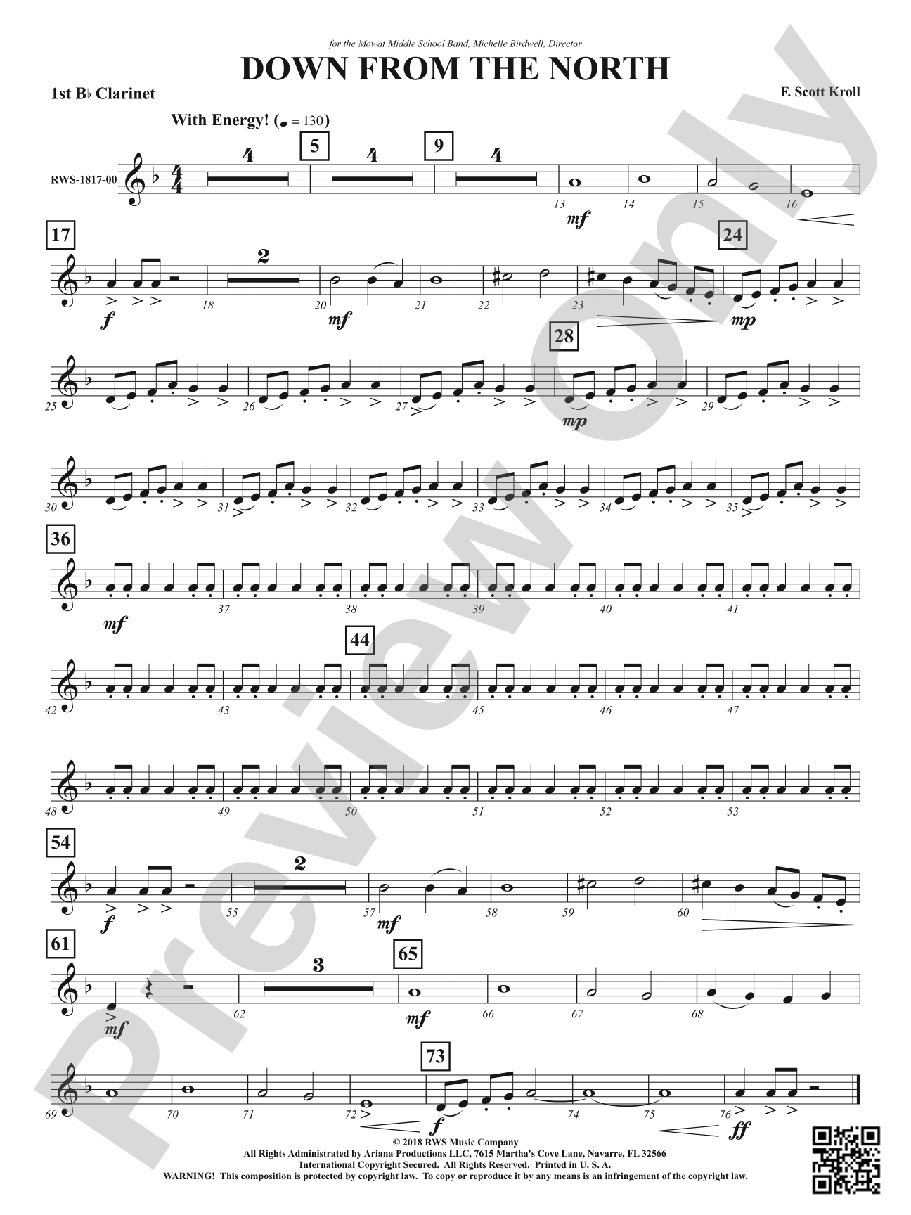 Down from the North: 1st B-flat Clarinet