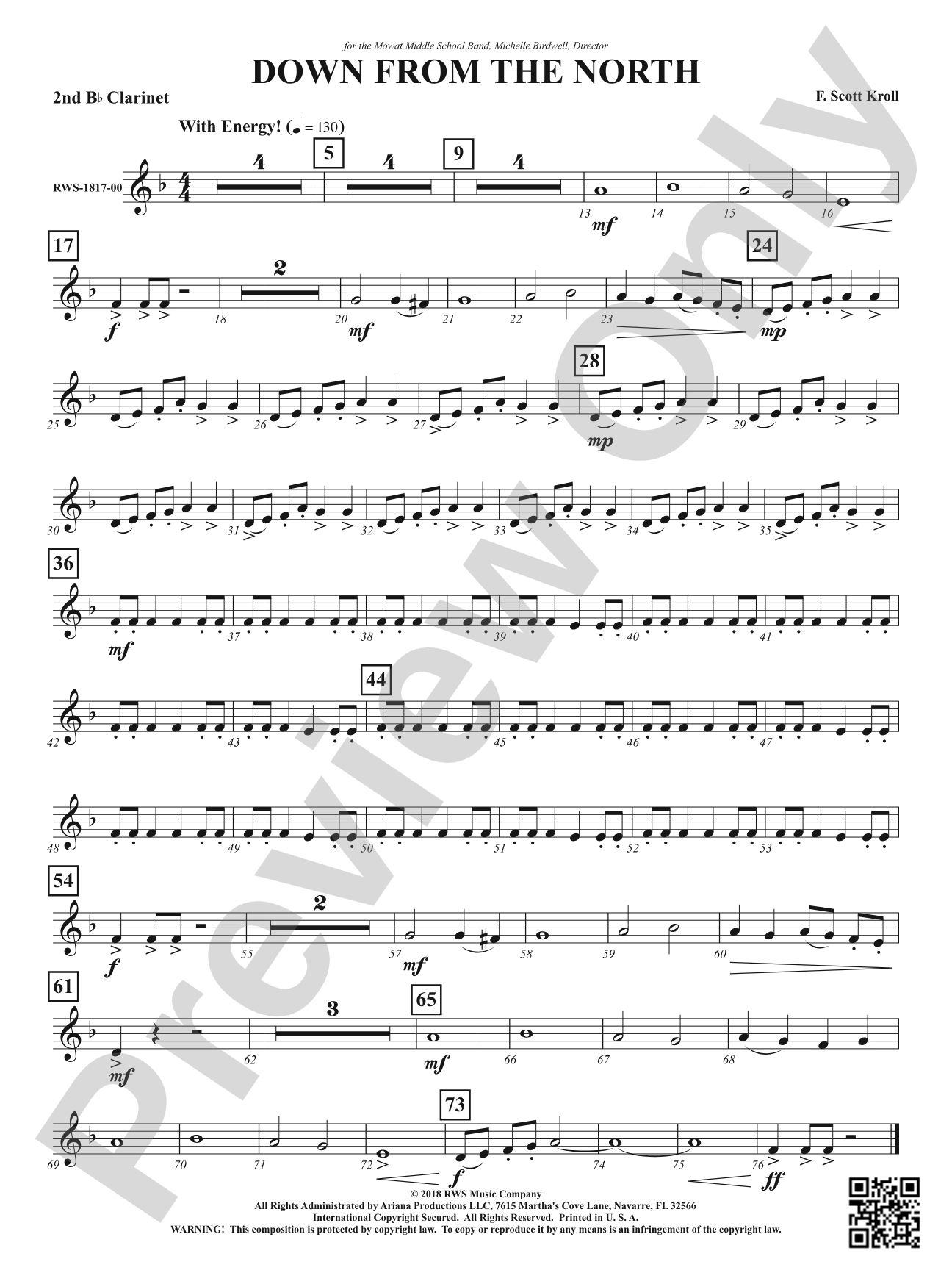 Down from the North: 2nd B-flat Clarinet
