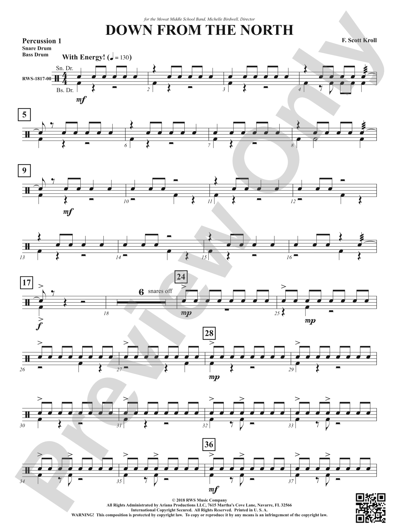 Down from the North: 1st Percussion