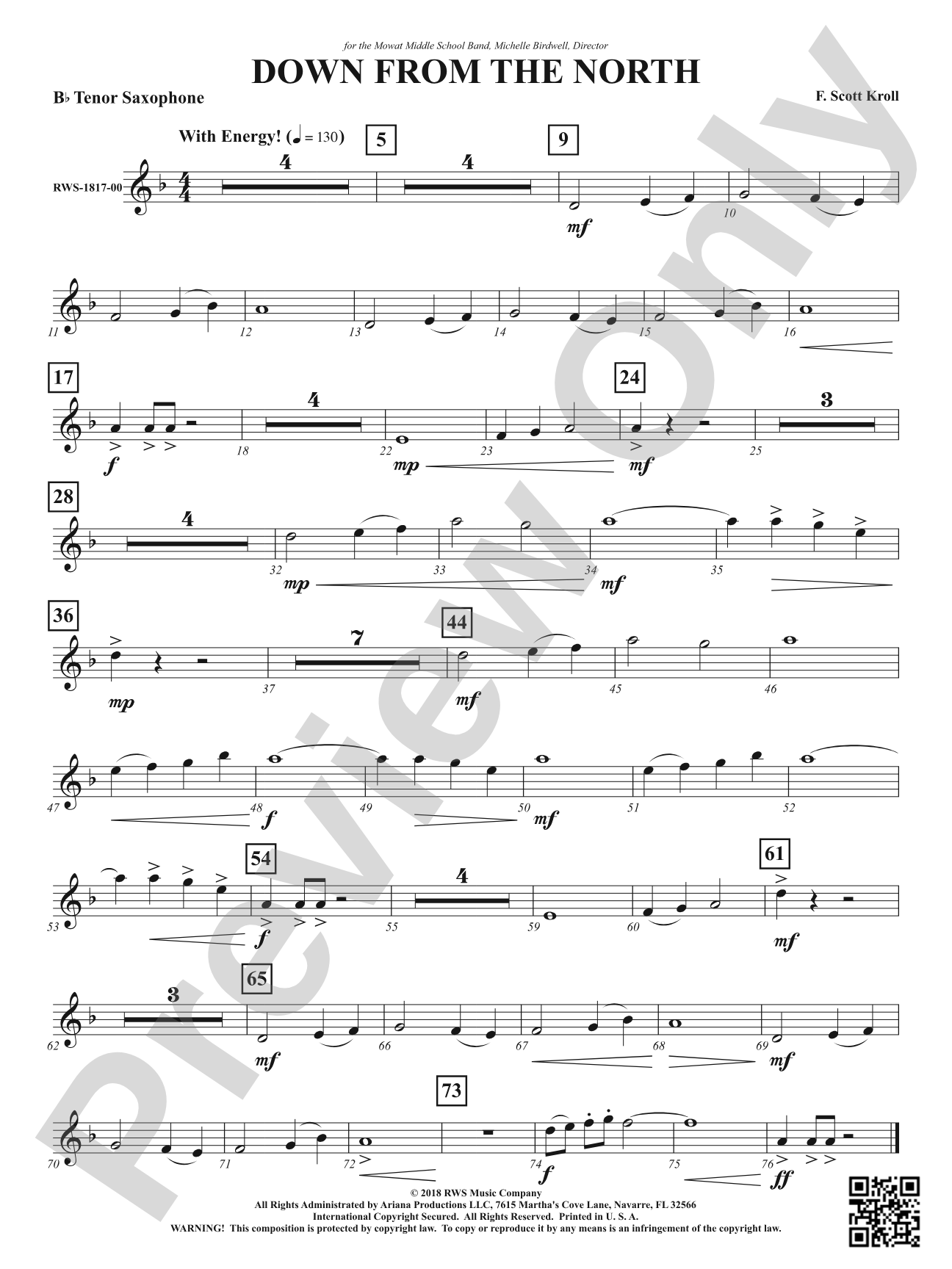 Down from the North: B-flat Tenor Saxophone