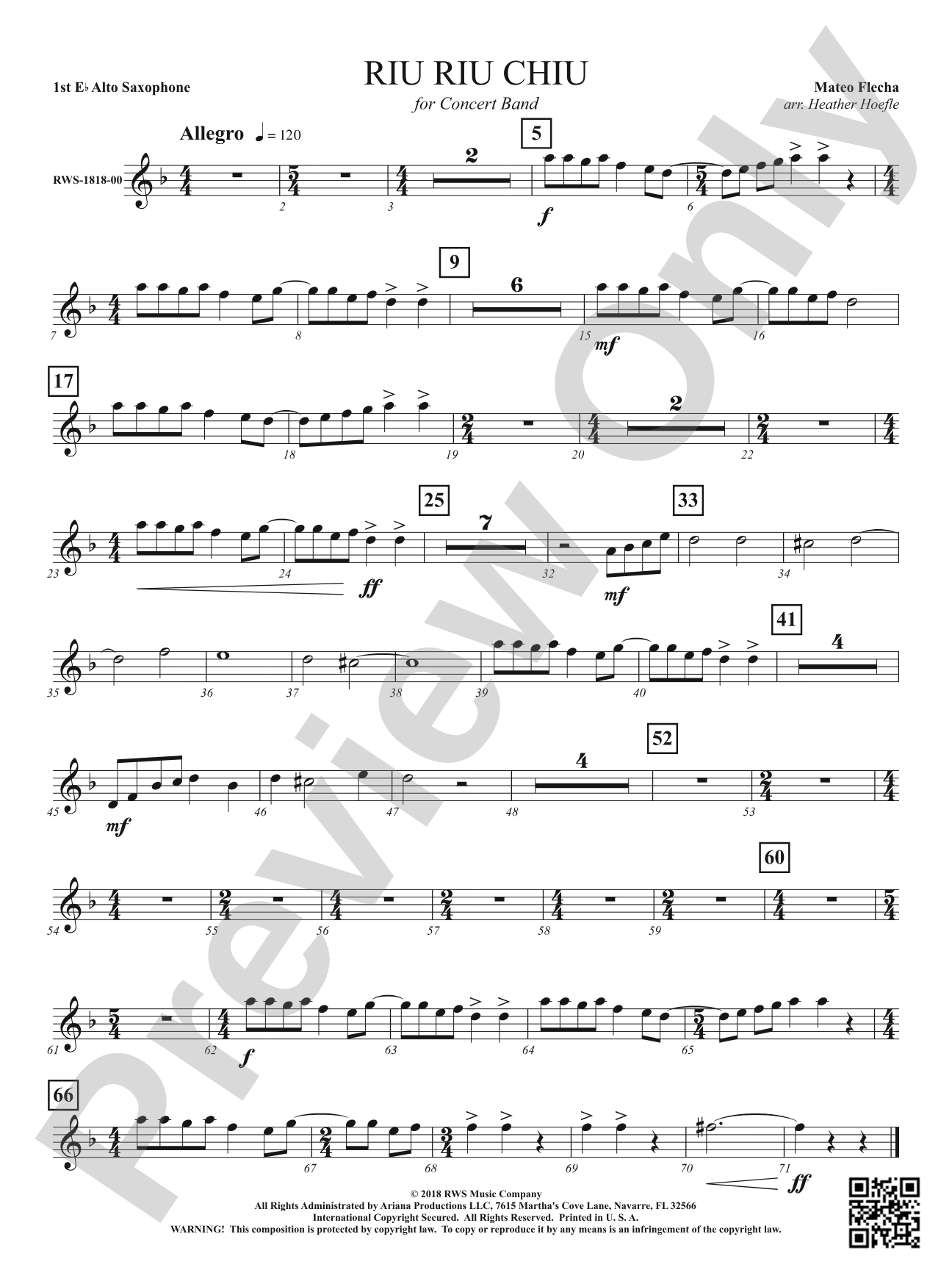 Riu Riu Chiu: 1st E-flat Alto Saxophone