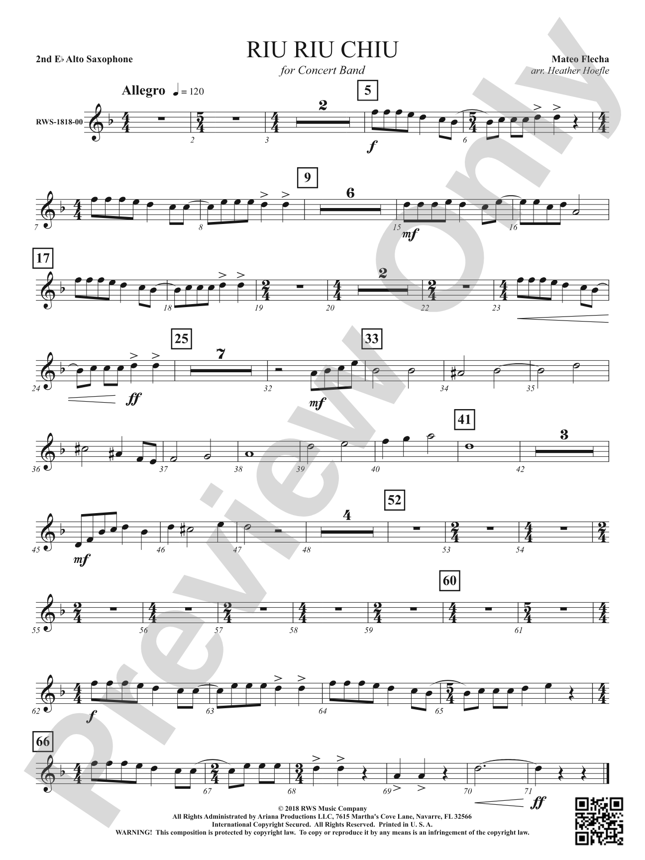 Riu Riu Chiu: 2nd E-flat Alto Saxophone