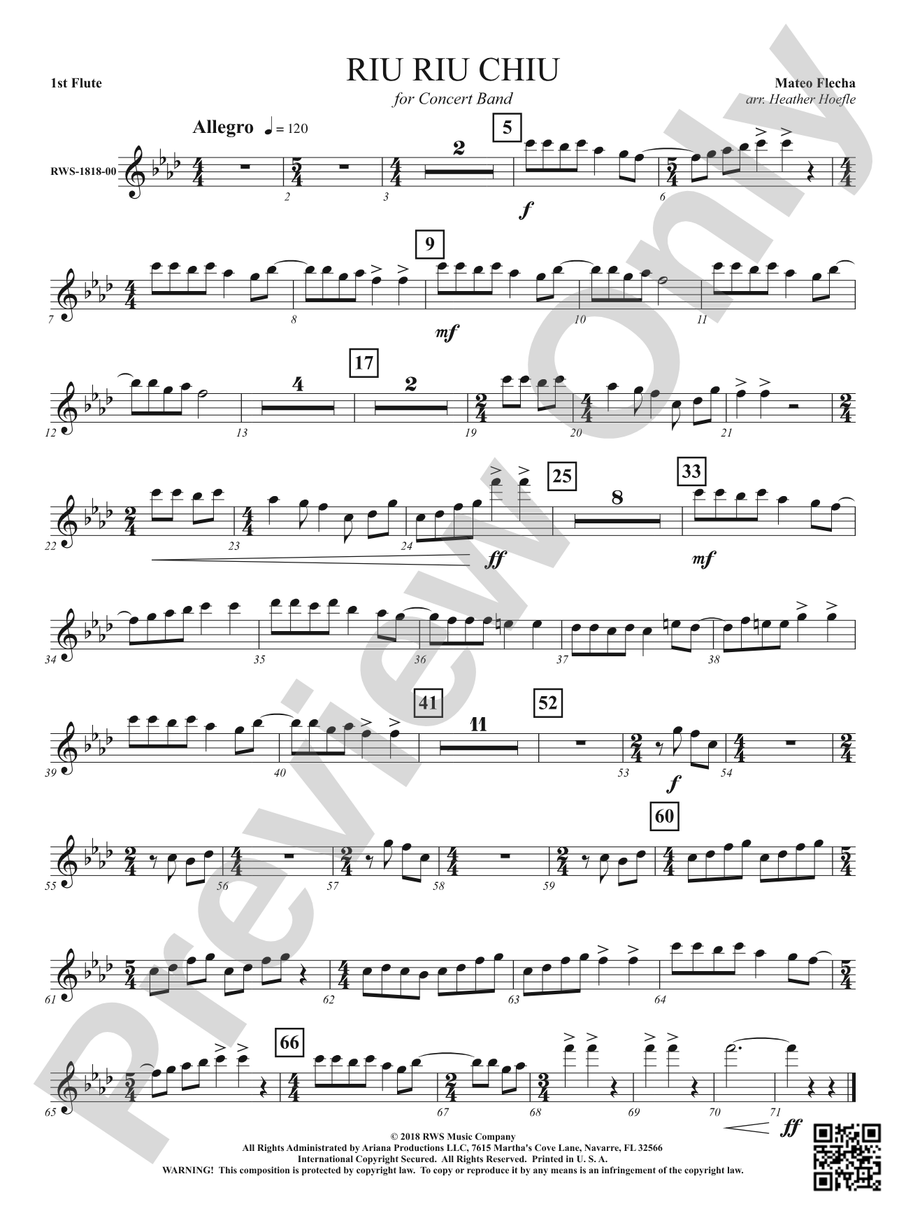 Riu Riu Chiu: 1st Flute