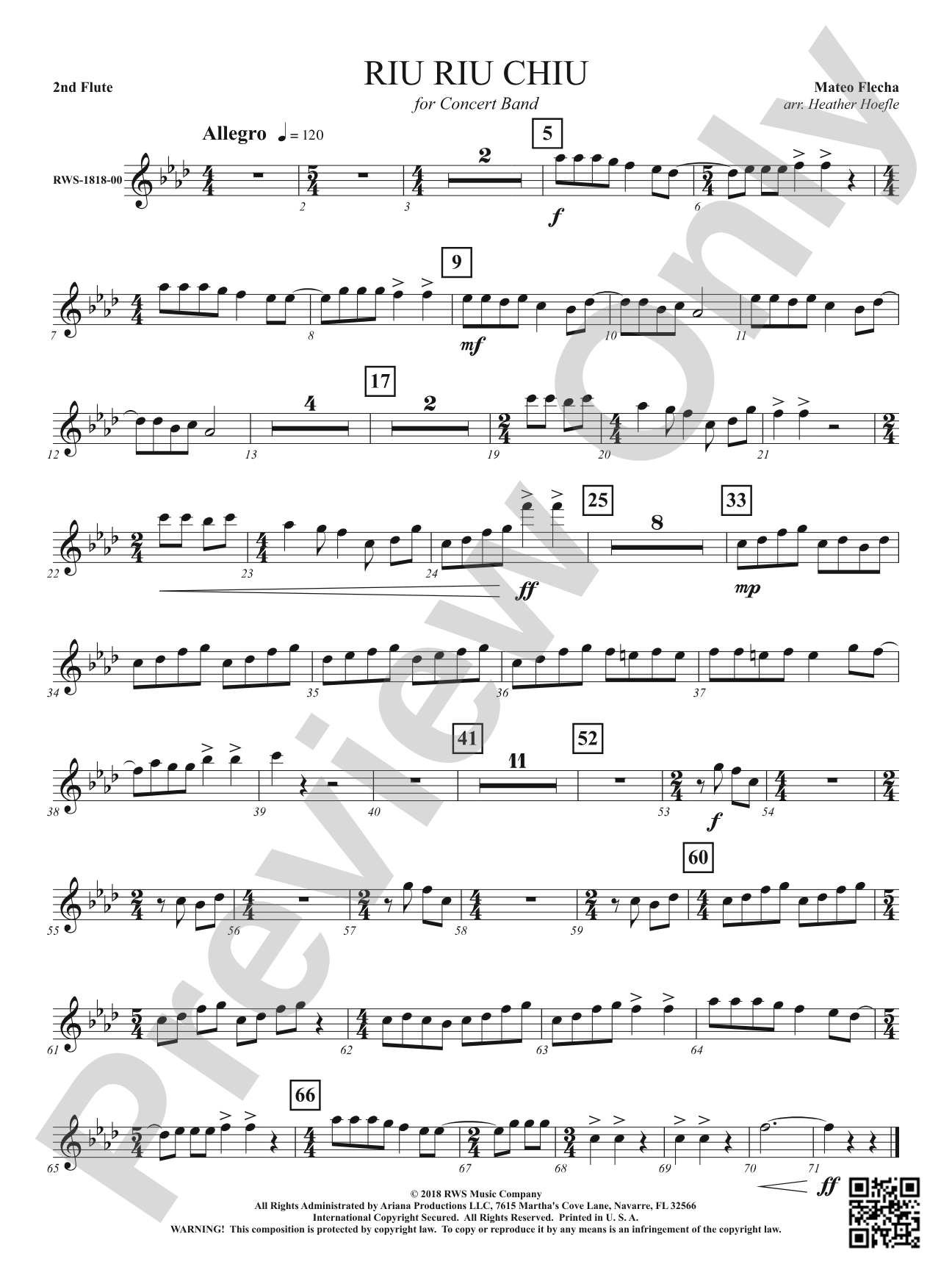 Riu Riu Chiu: 2nd Flute