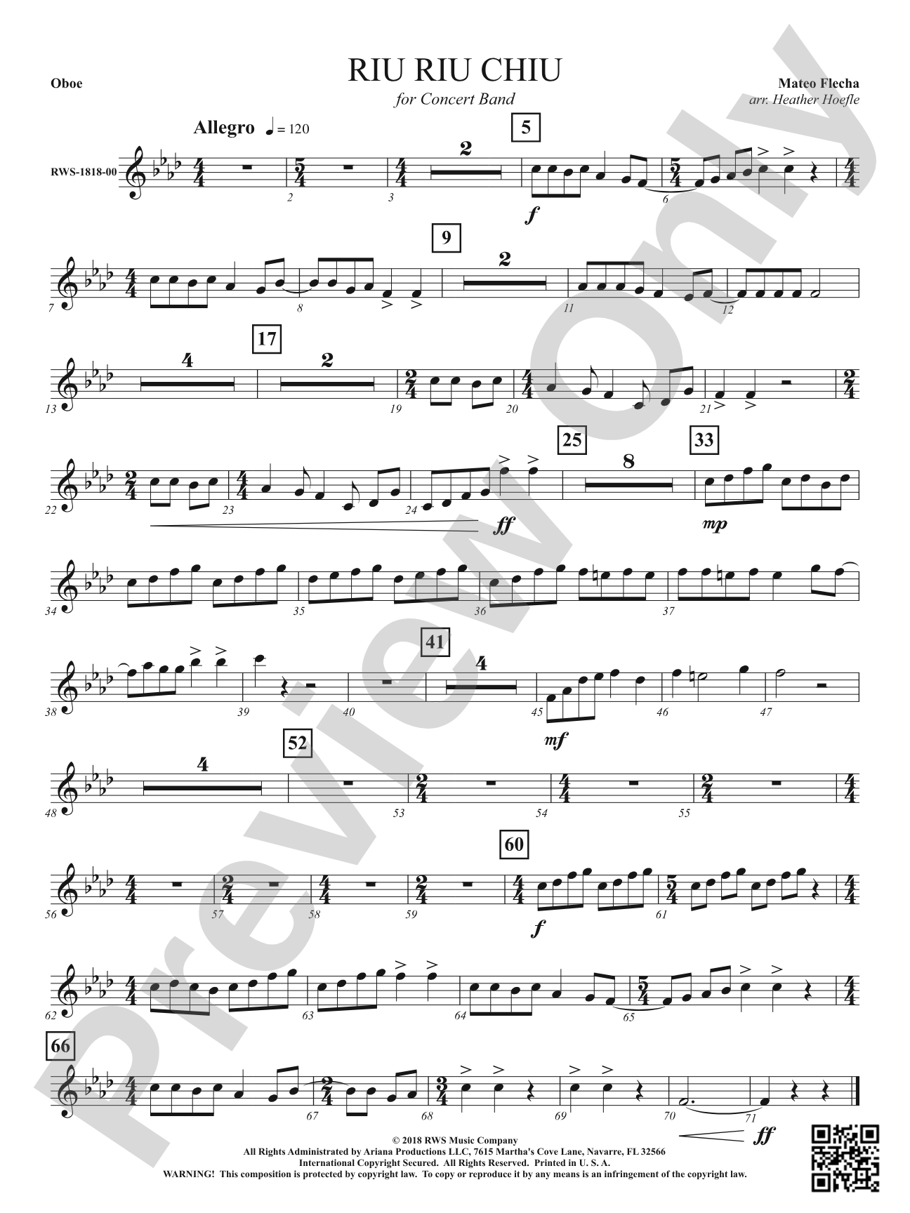 Riu Riu Chiu: Oboe