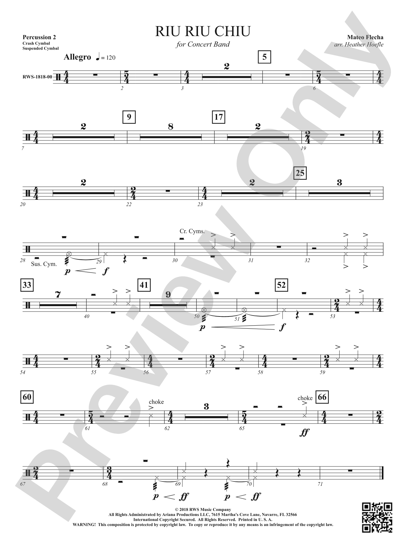 Riu Riu Chiu: 2nd Percussion