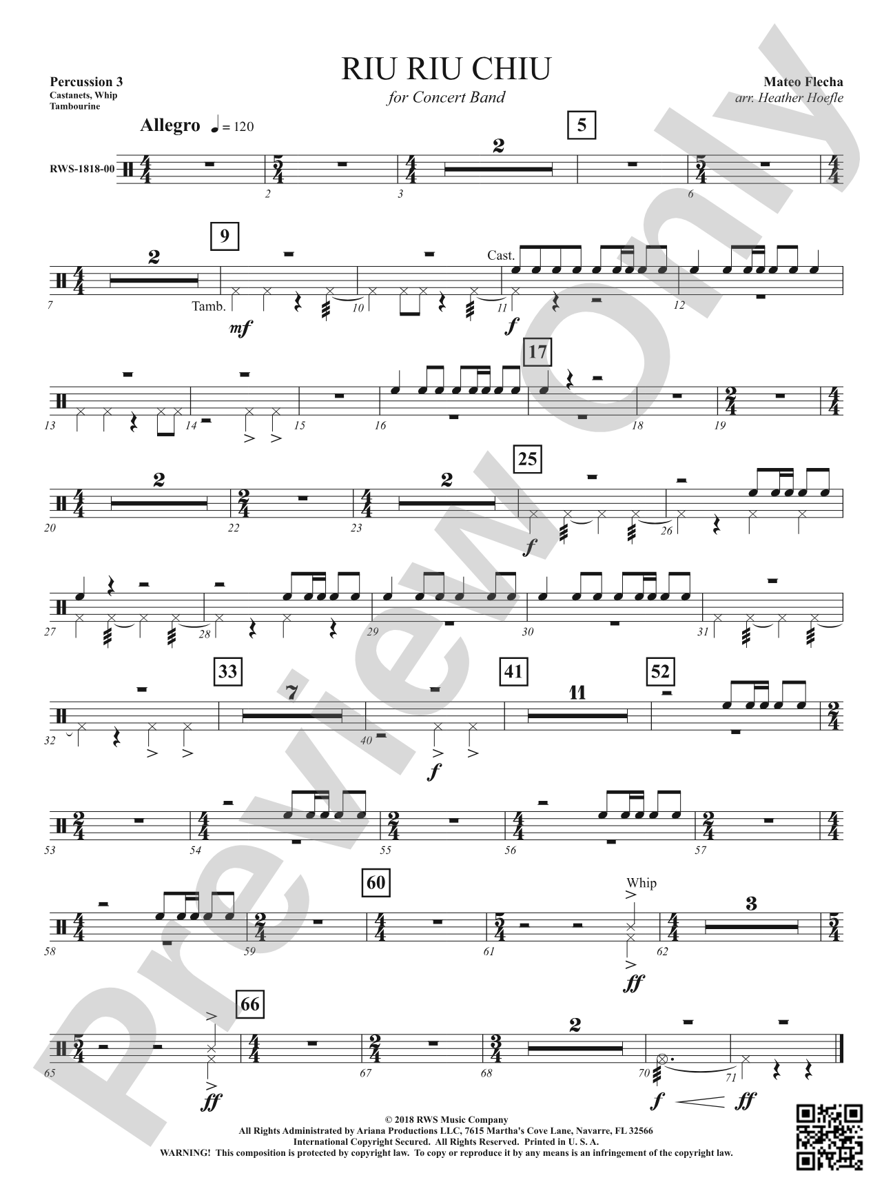 Riu Riu Chiu: 3rd Percussion