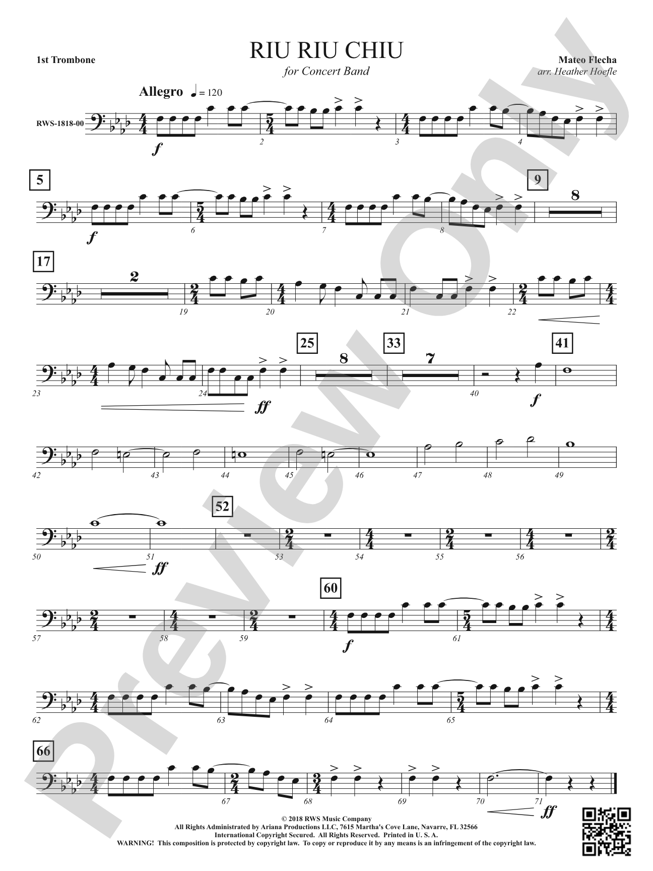 Riu Riu Chiu: 1st Trombone