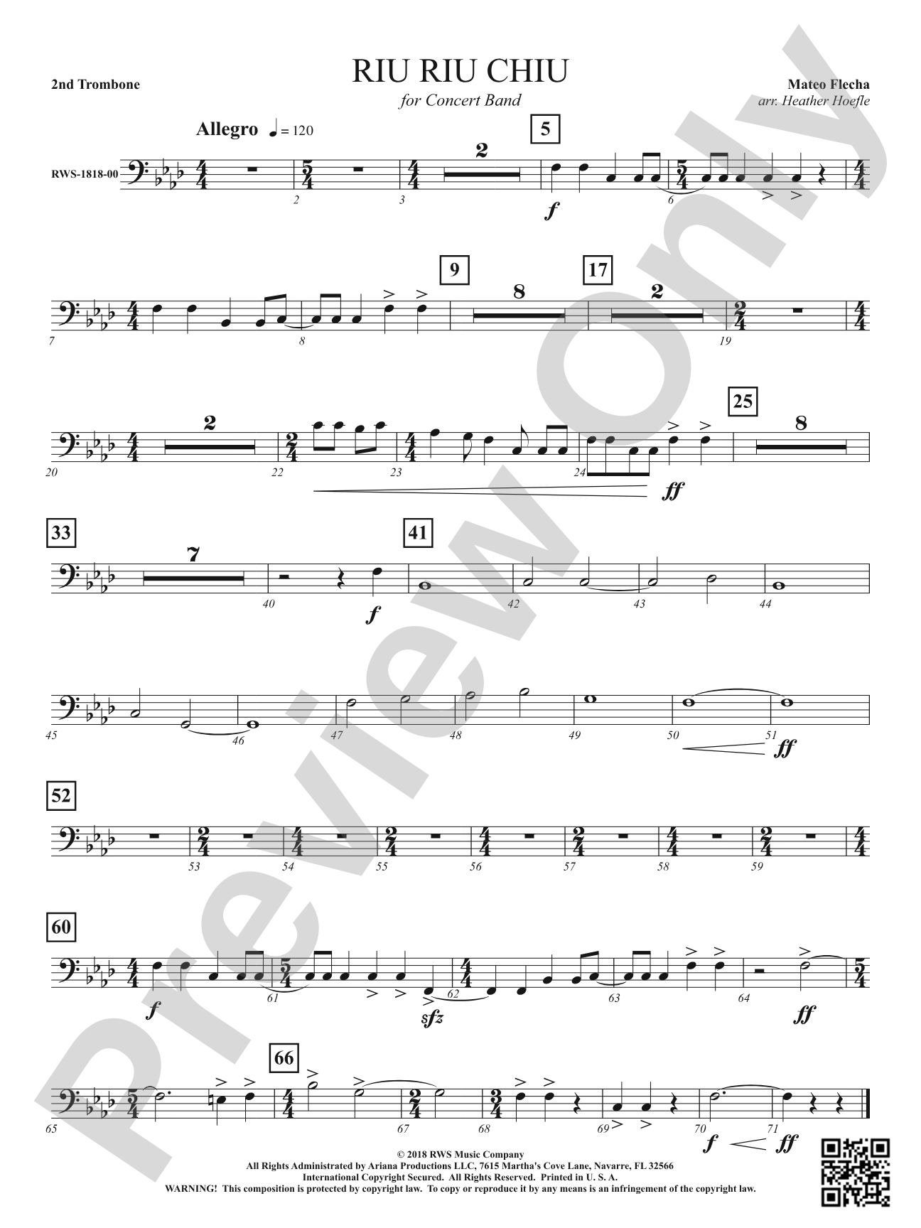Riu Riu Chiu: 2nd Trombone