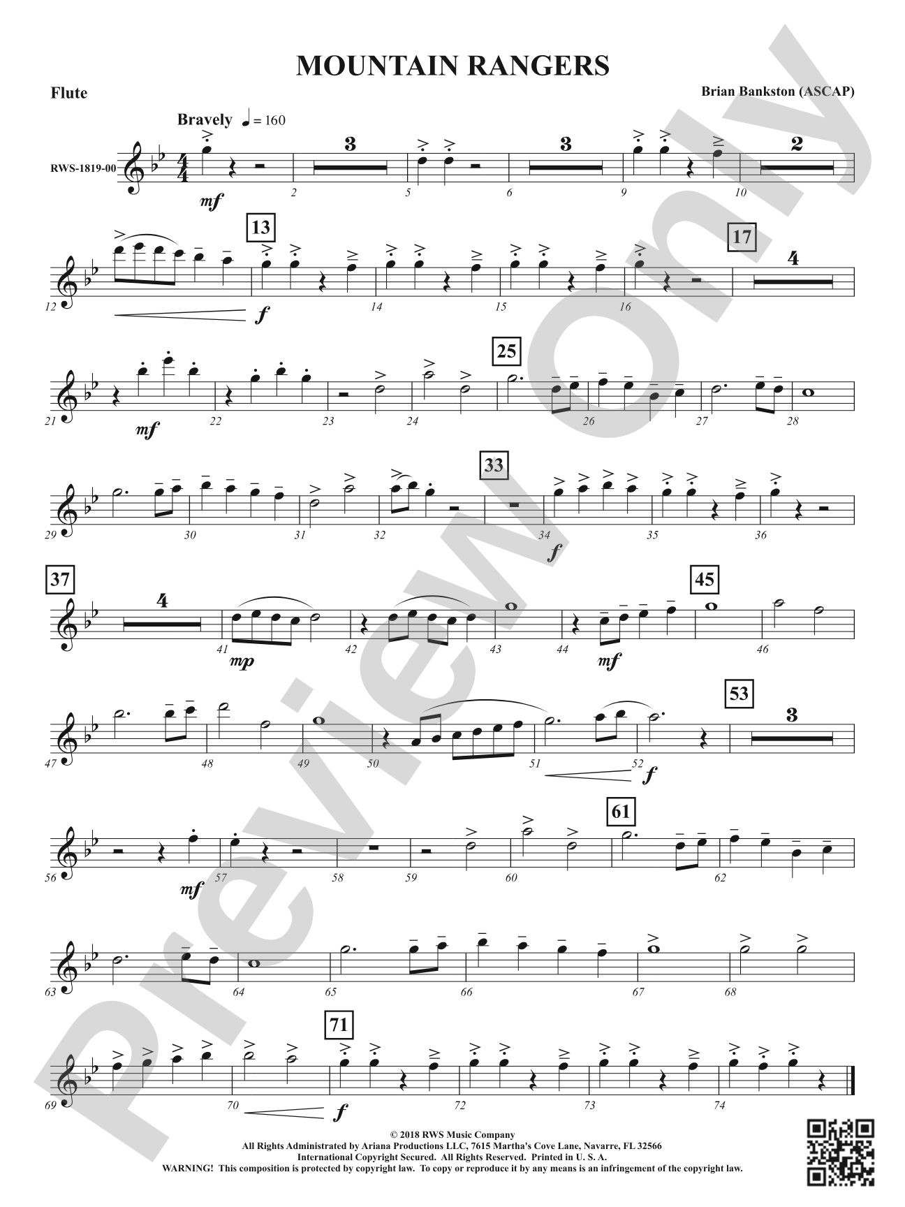 Mountain Rangers: 1st Flute