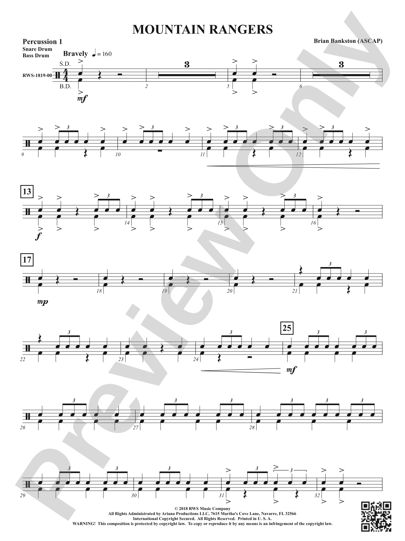 Mountain Rangers: 1st Percussion