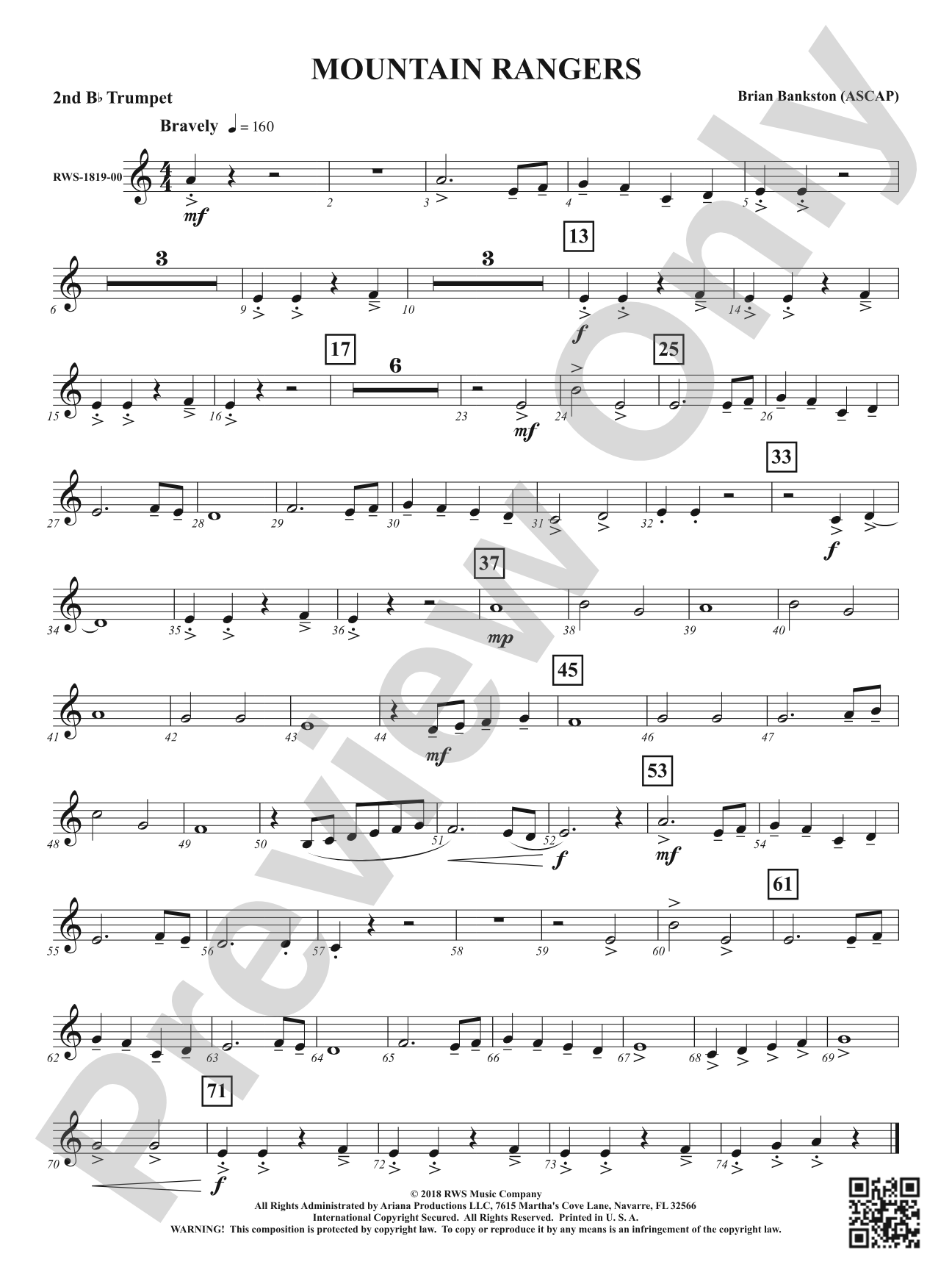 Mountain Rangers: 2nd B-flat Trumpet