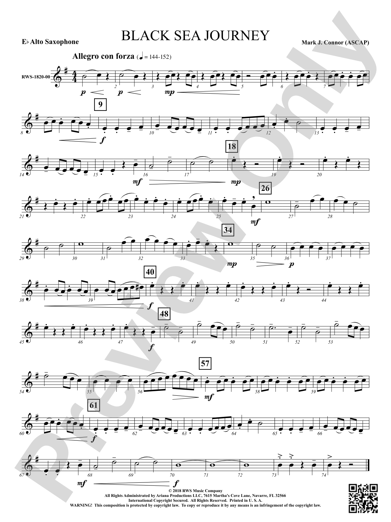 Black Sea Journey: 1st E-flat Alto Saxophone