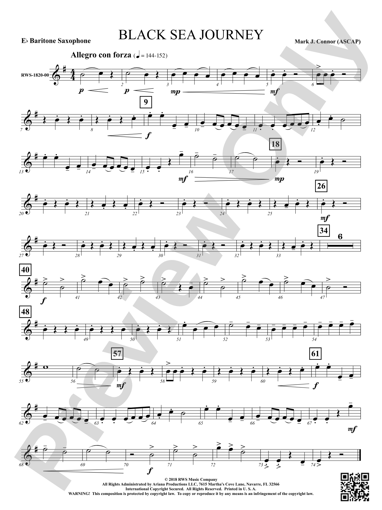 Black Sea Journey: E-flat Baritone Saxophone