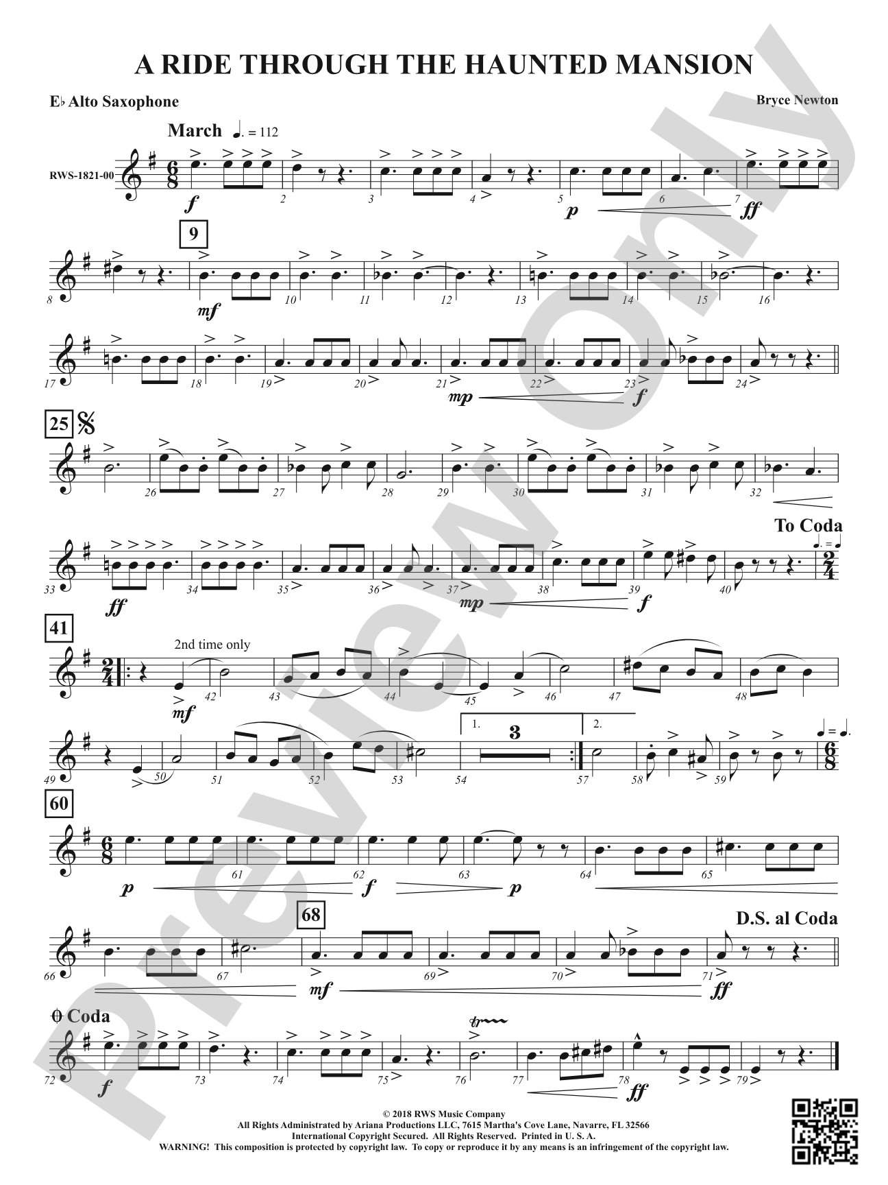 A Ride Through the Haunted Mansion: 1st E-flat Alto Saxophone
